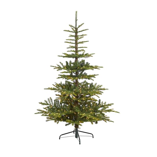 6ft. Pre-Lit Layered Washington Spruce Artificial Christmas Tree with ...
