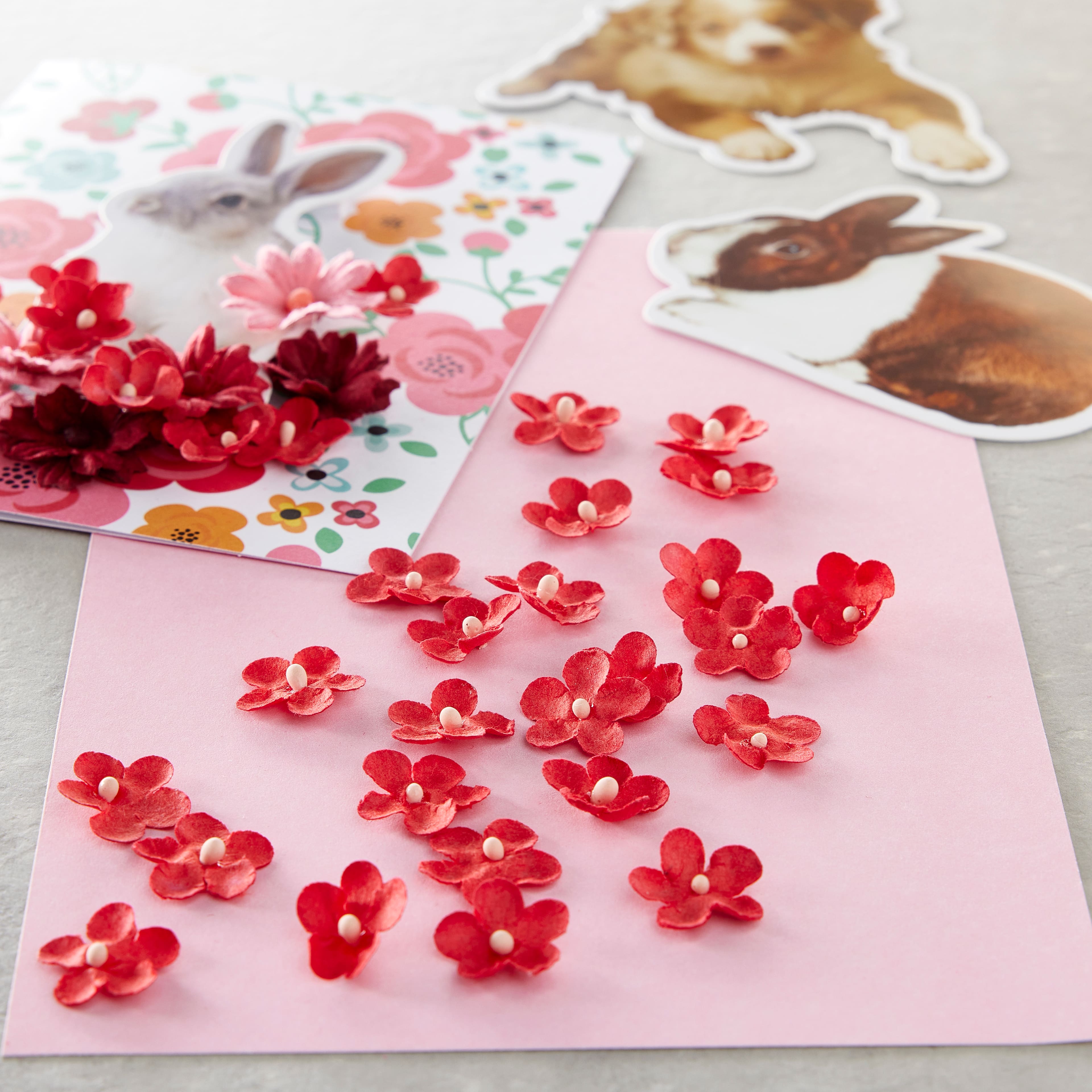 Red Paper Flowers by Recollections&#x2122;, 120ct.