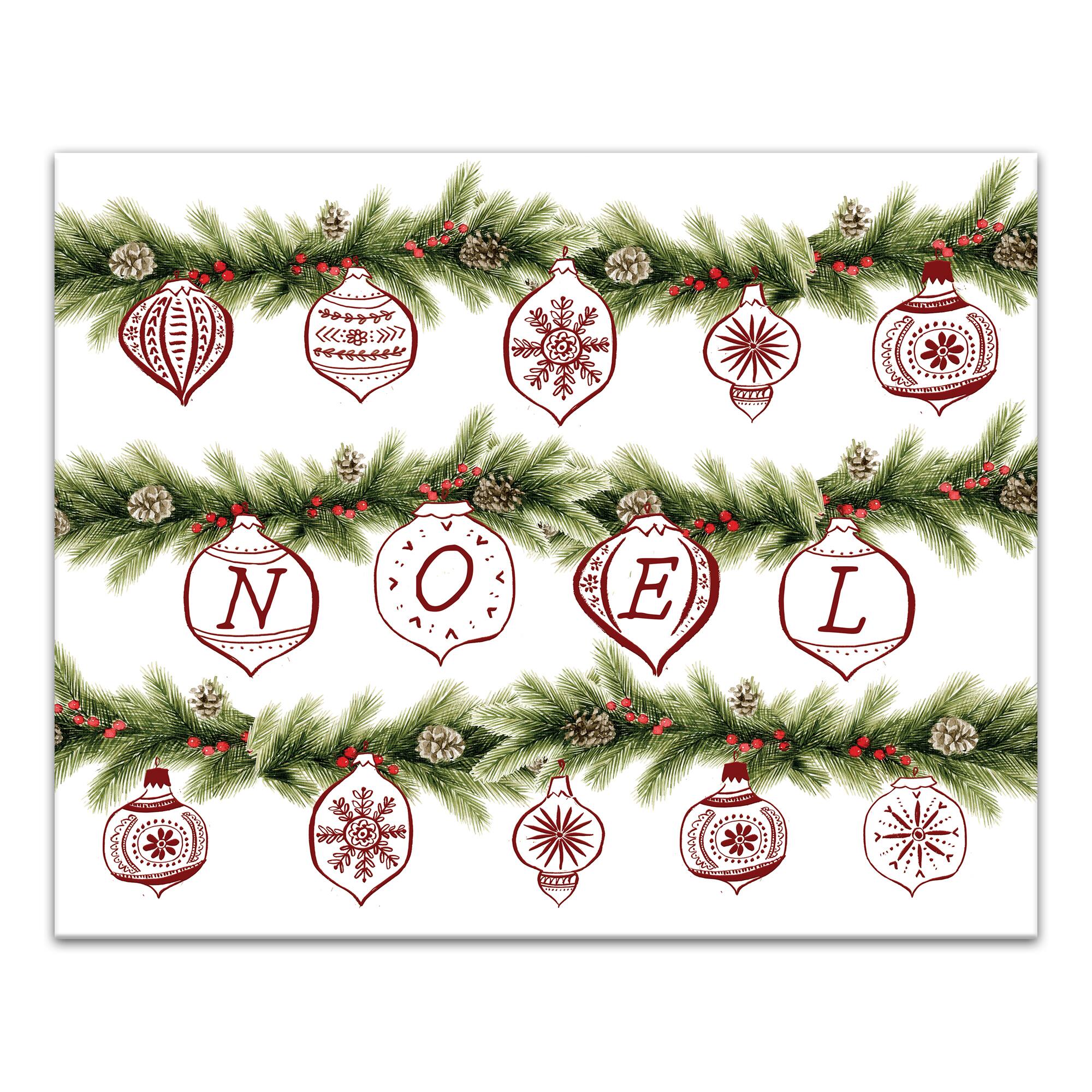 Noel Ornament Garland Canvas Wall Art