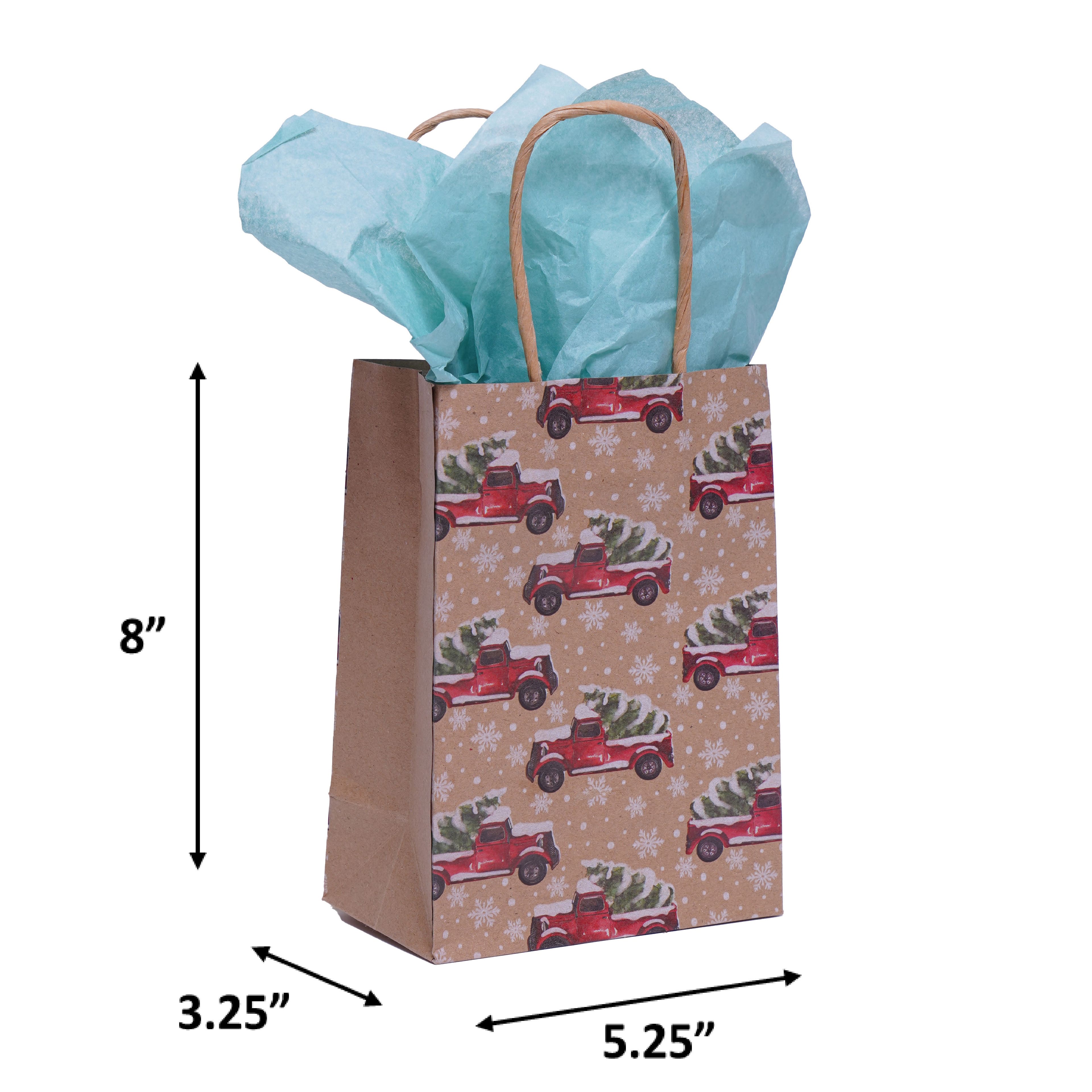 8&#x22; Christmas Tree Truck Gift Bags, 6ct. by Celebrate It&#x2122;