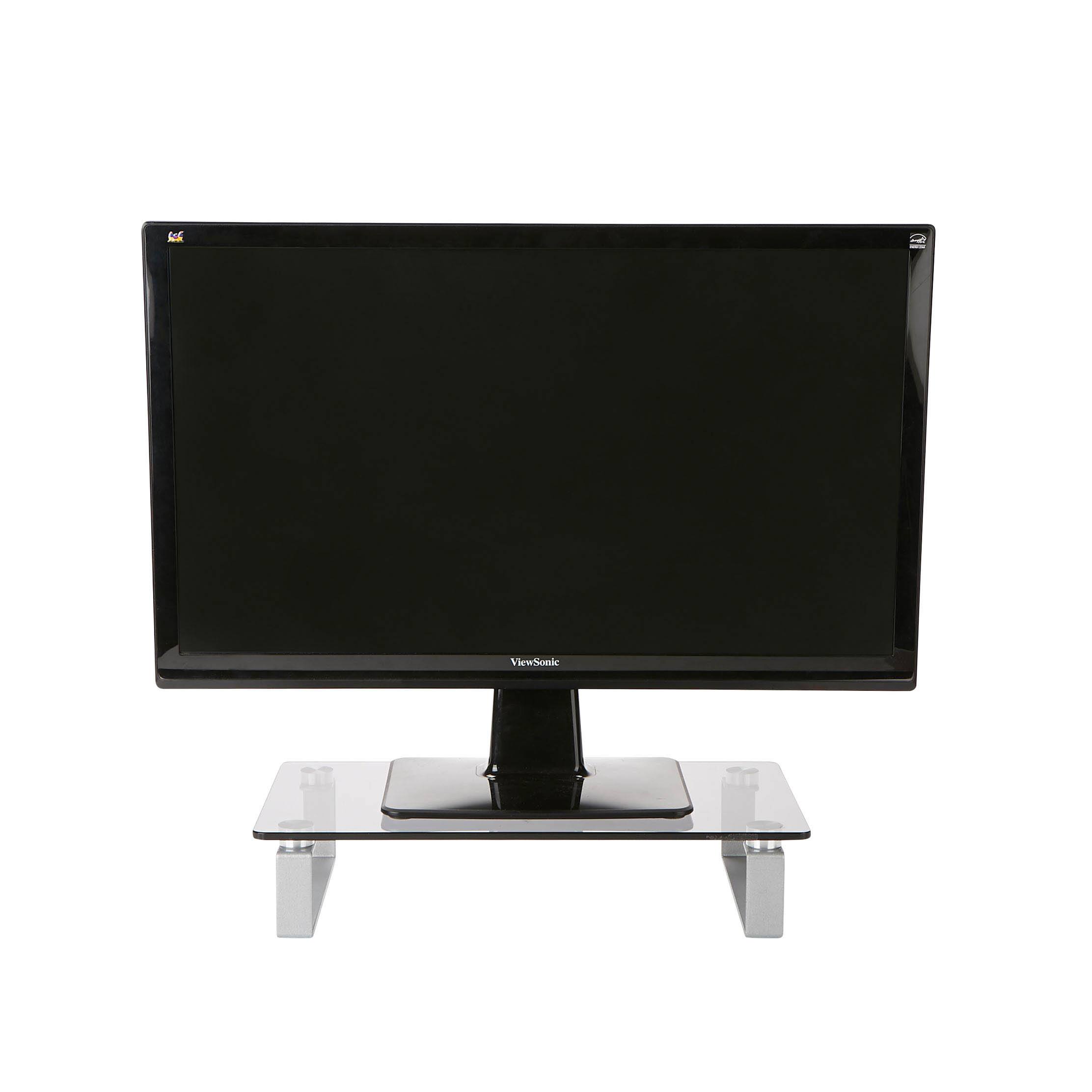 Mind Reader Clear Glass Desktop Monitor Stand