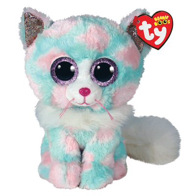 Ty Beanie Boos™ Opal Pink & White Pastel Cat, Regular