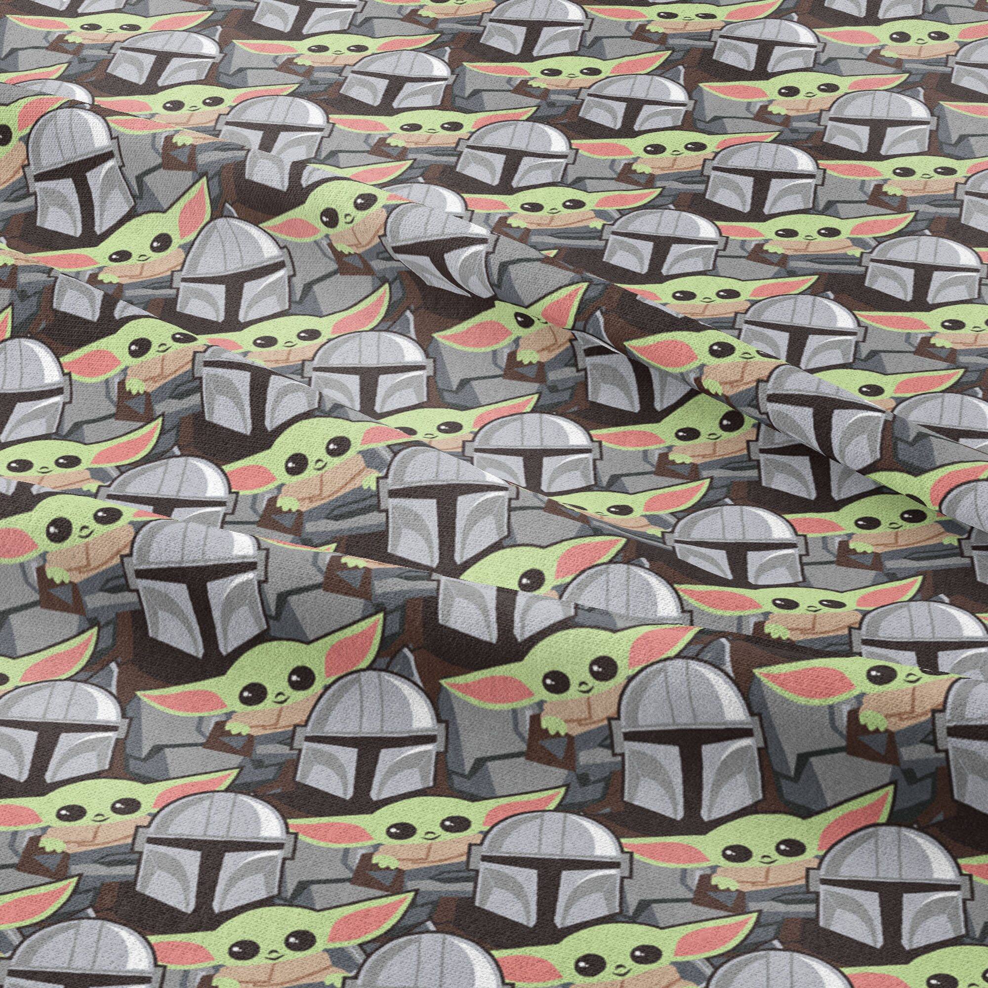 Camelot Fabrics Star Wars Mandalorian Stickers Cotton Precut Fabric Bundle