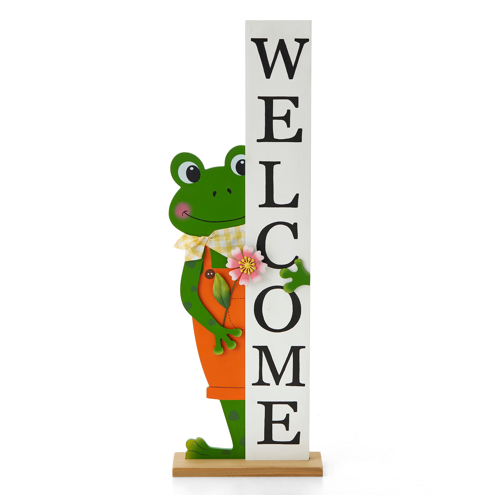 Glitzhome&#xAE; 36&#x22; Wooden Frog WELCOME Porch D&#xE9;cor
