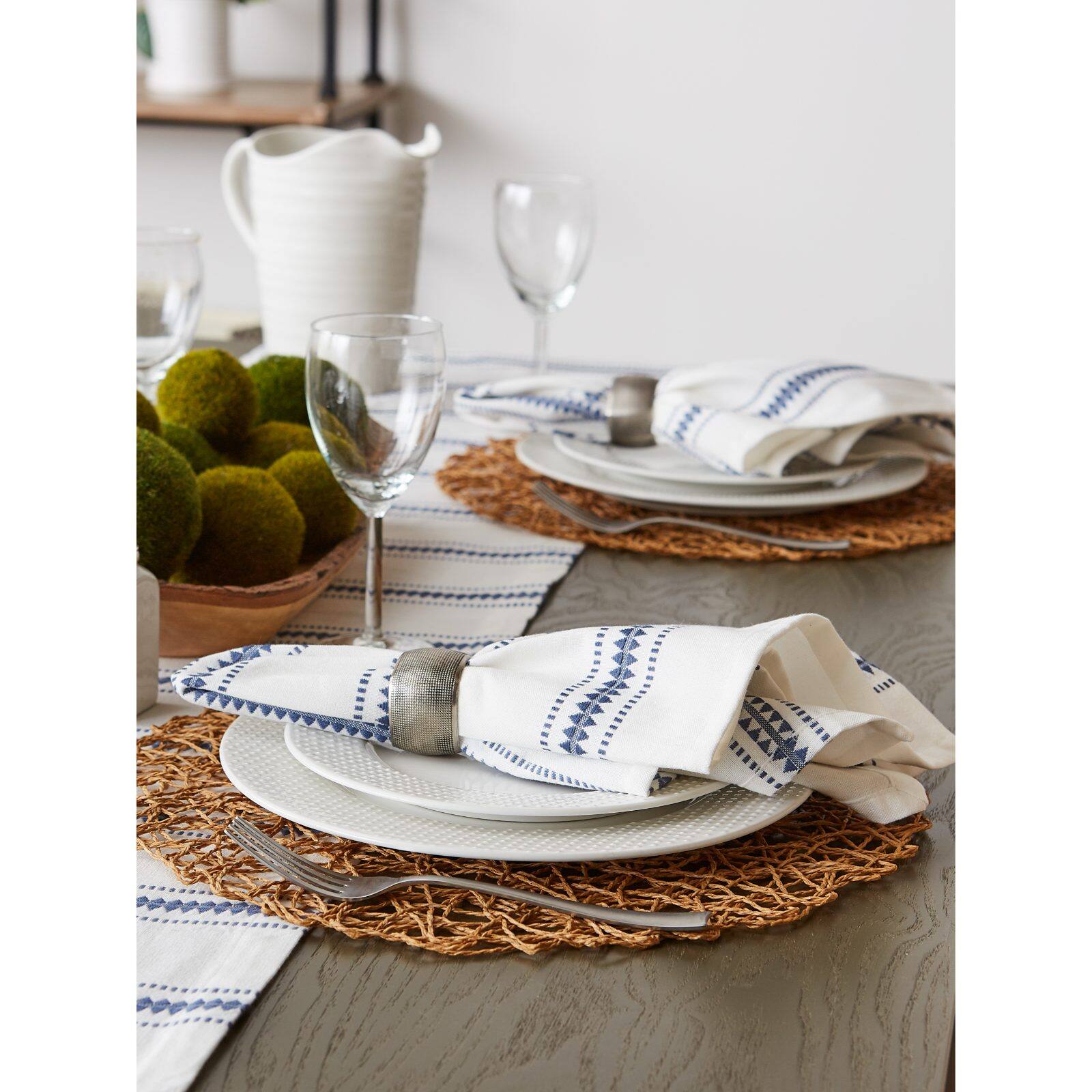 DII® French Blue Zig Dobby Stripe Cloth Dinner Napkins, 6ct.