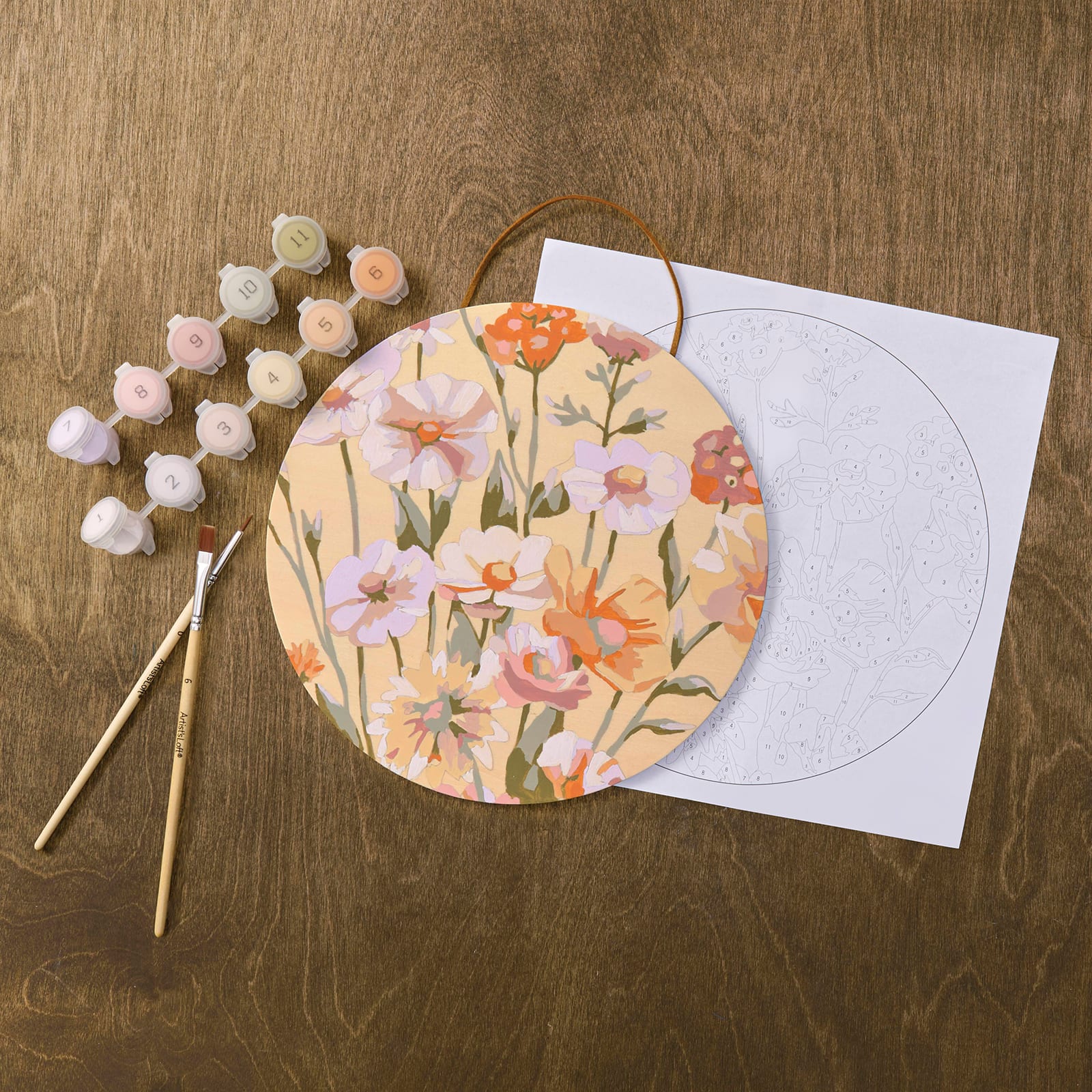 Flower Bouquet Paint-by-Number Plywood Surface Kit by Artist's Loft®