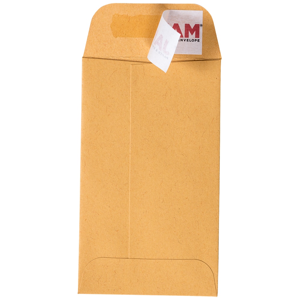 JAM Paper Brown Kraft Manila #4 Coin Business Commercial Envelopes with Peel &#x26; Seal Closure