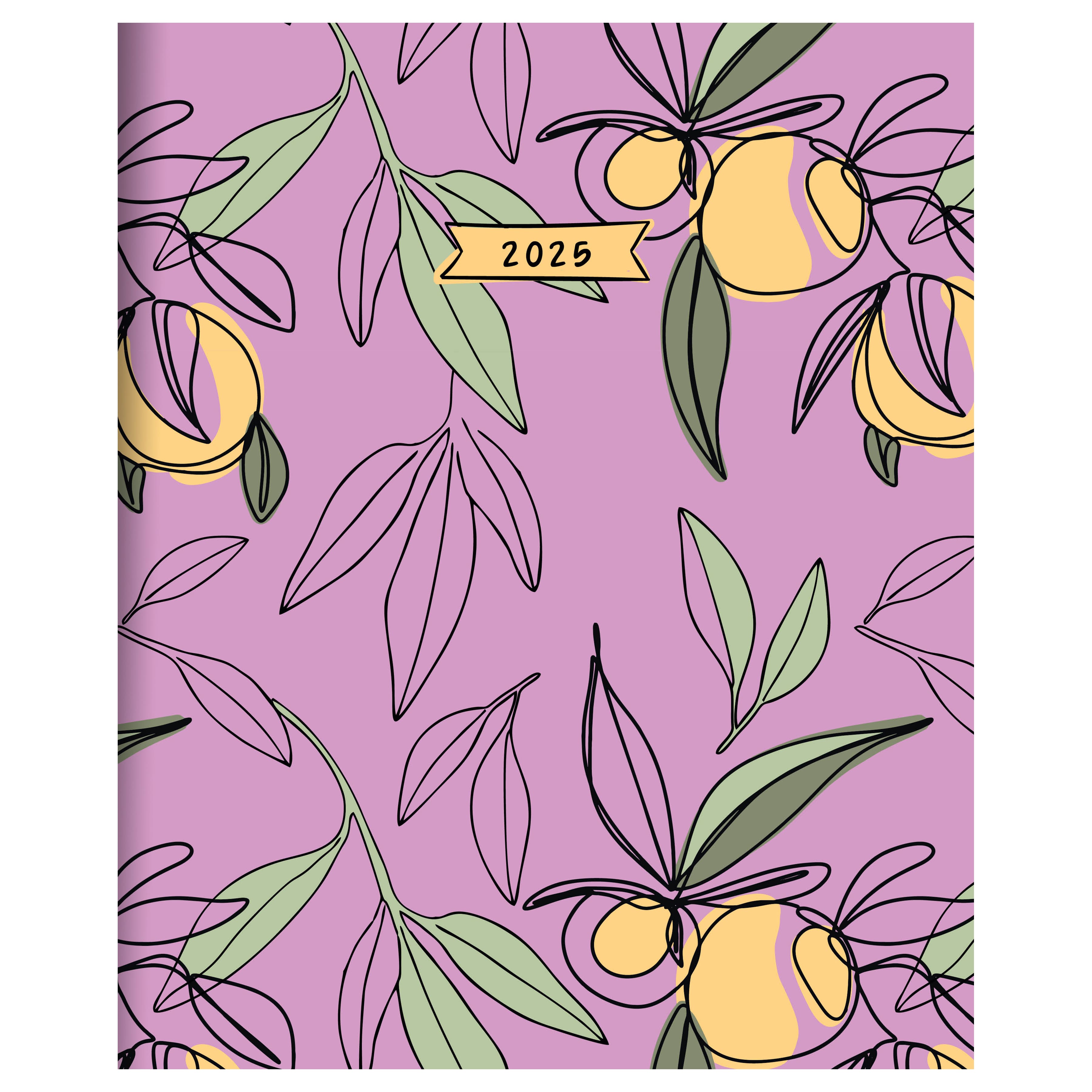 TF Publishing 2025 Lemon &#x26; Lavender Monthly Planner