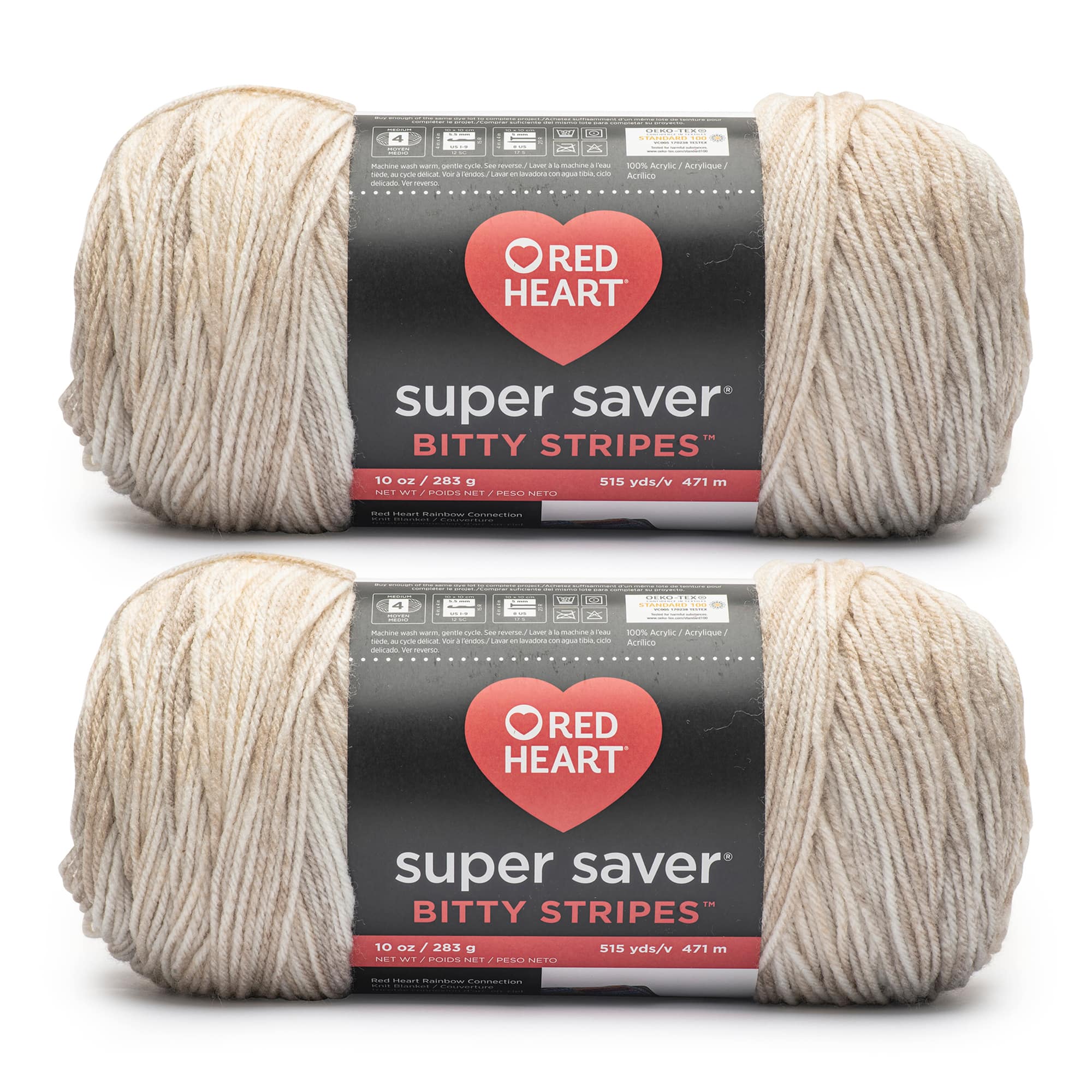 2 Pack Red Heart® Super Saver® Bitty Stripes™ Yarn