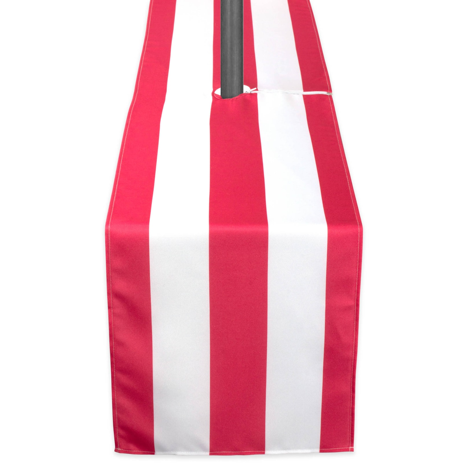 Coral Cabana Stripe Outdoor Table Runner With Zipper 14" x 108"