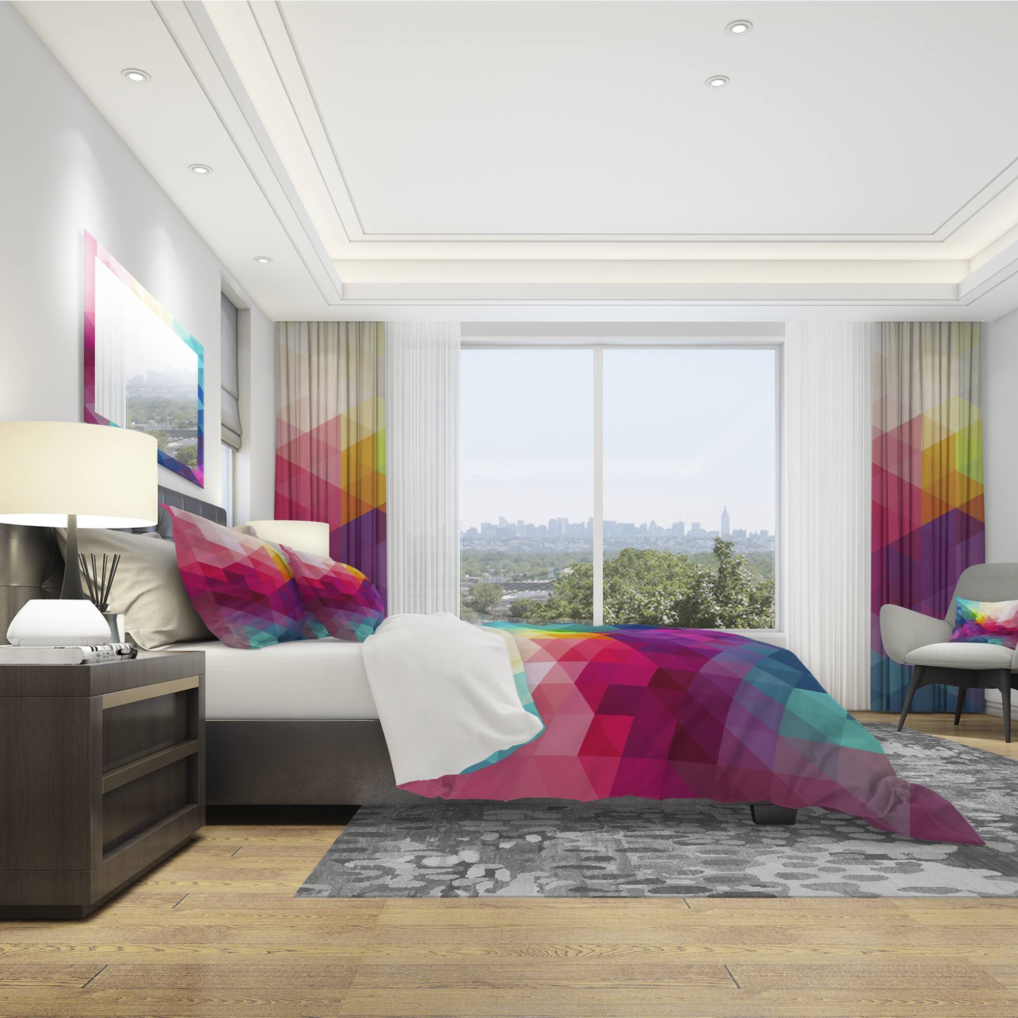 Designart &#x27;Abstract Colorful Pattern&#x27; Modern Bedding Set - Duvet Cover &#x26; Shams
