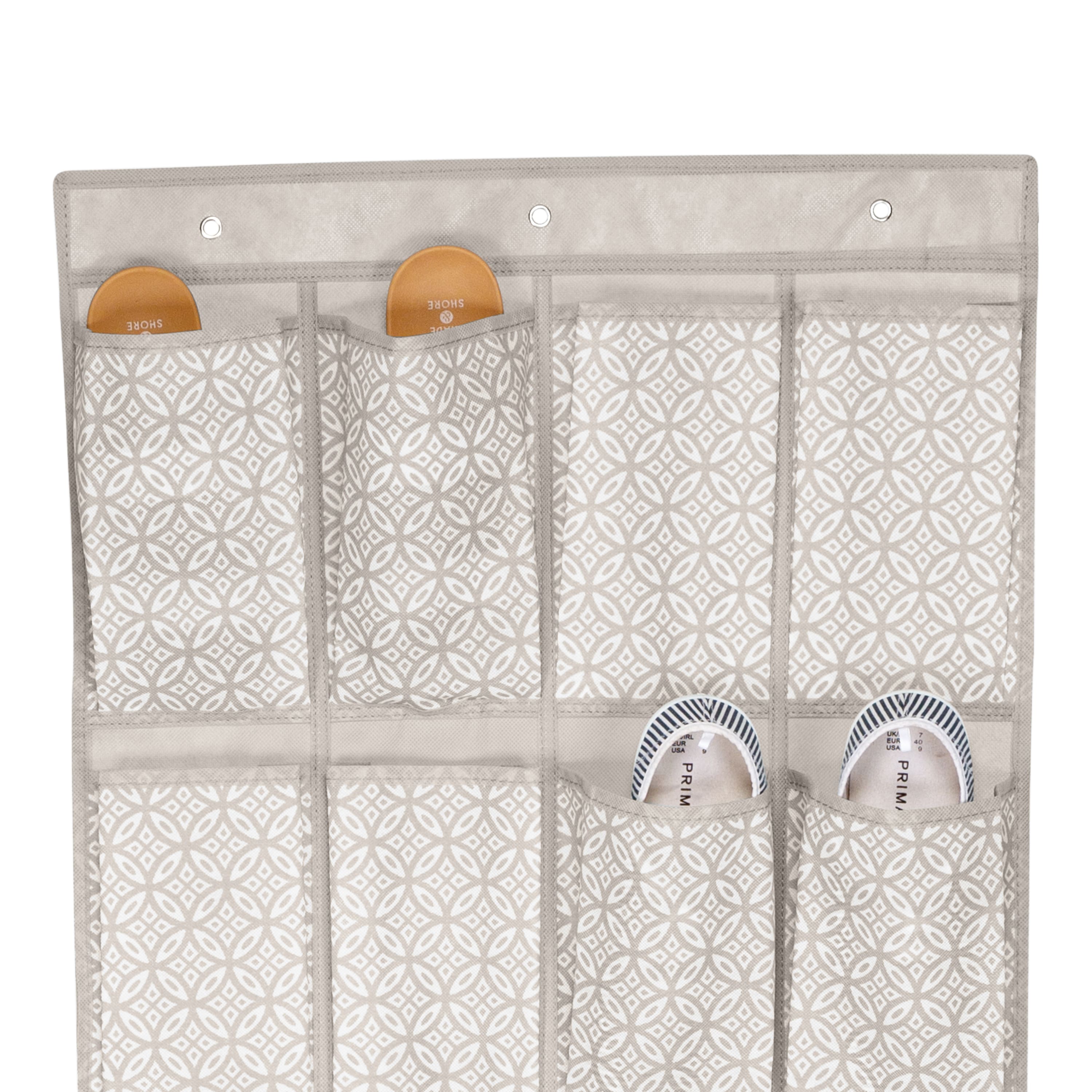 Simplify Gray Boho 20-Pocket Shoe Organizer