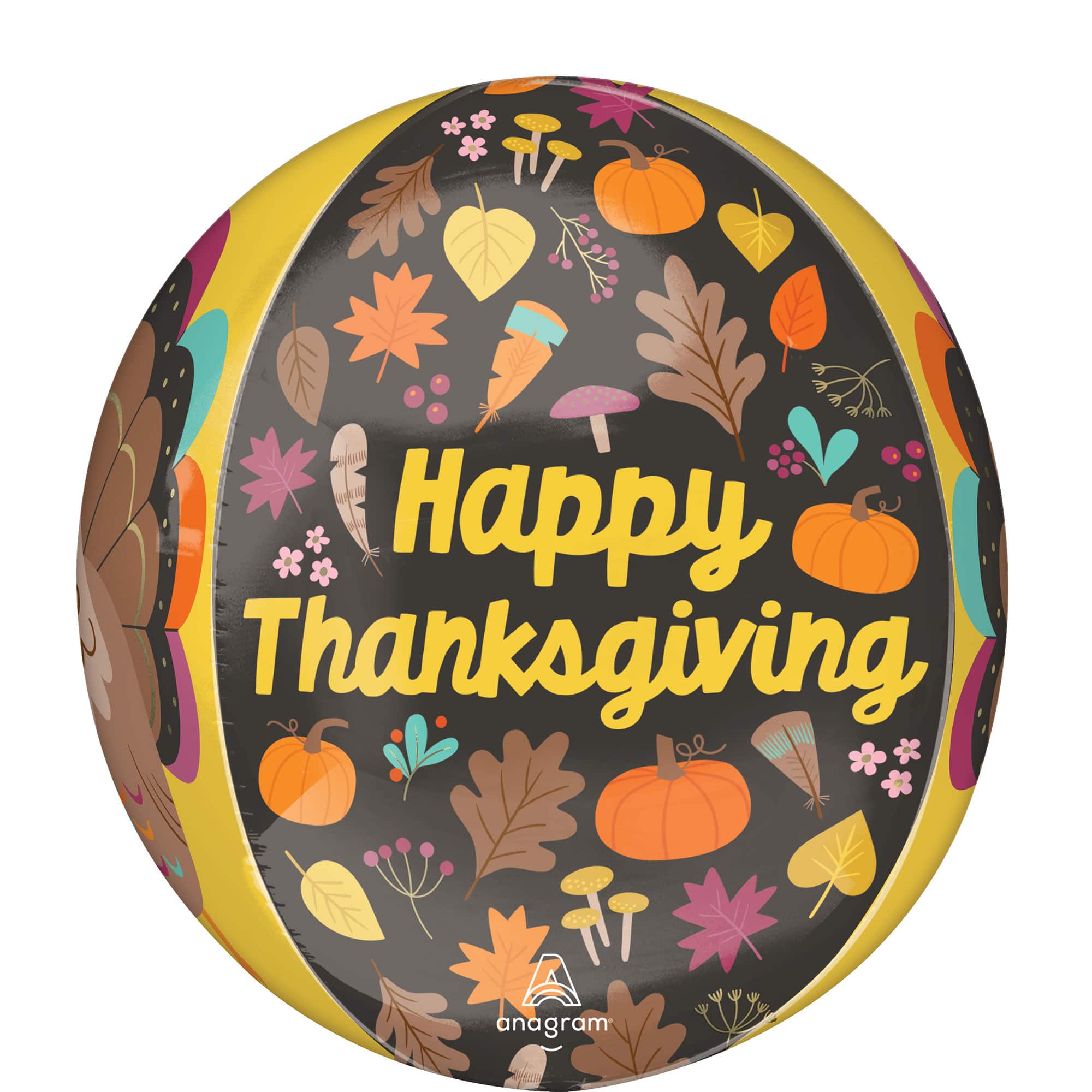 16&#x22; Orbz&#xAE; Happy Thanksgiving Foil Balloon