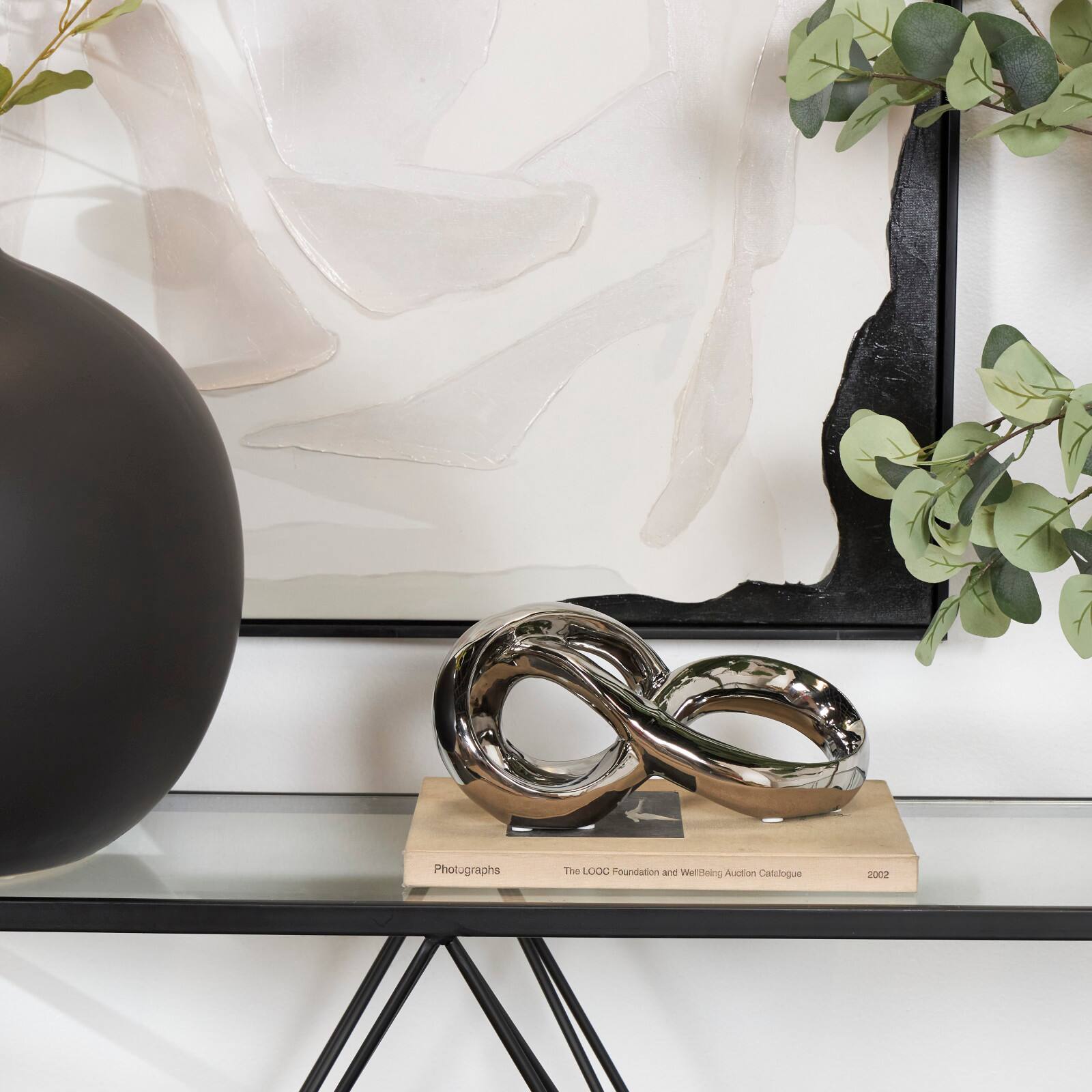 11" Ceramic Infinity Loop Abstract Sculpture