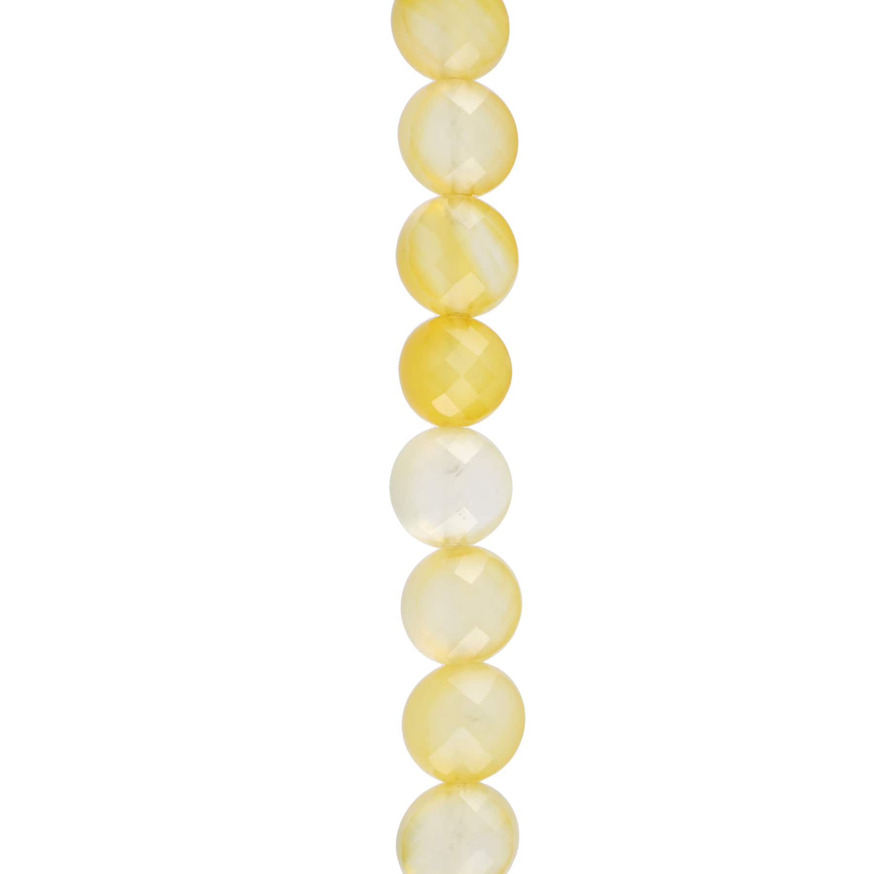 12 Pack: Yellow Faceted Agate Coin Beads, 8mm by Bead Landing™