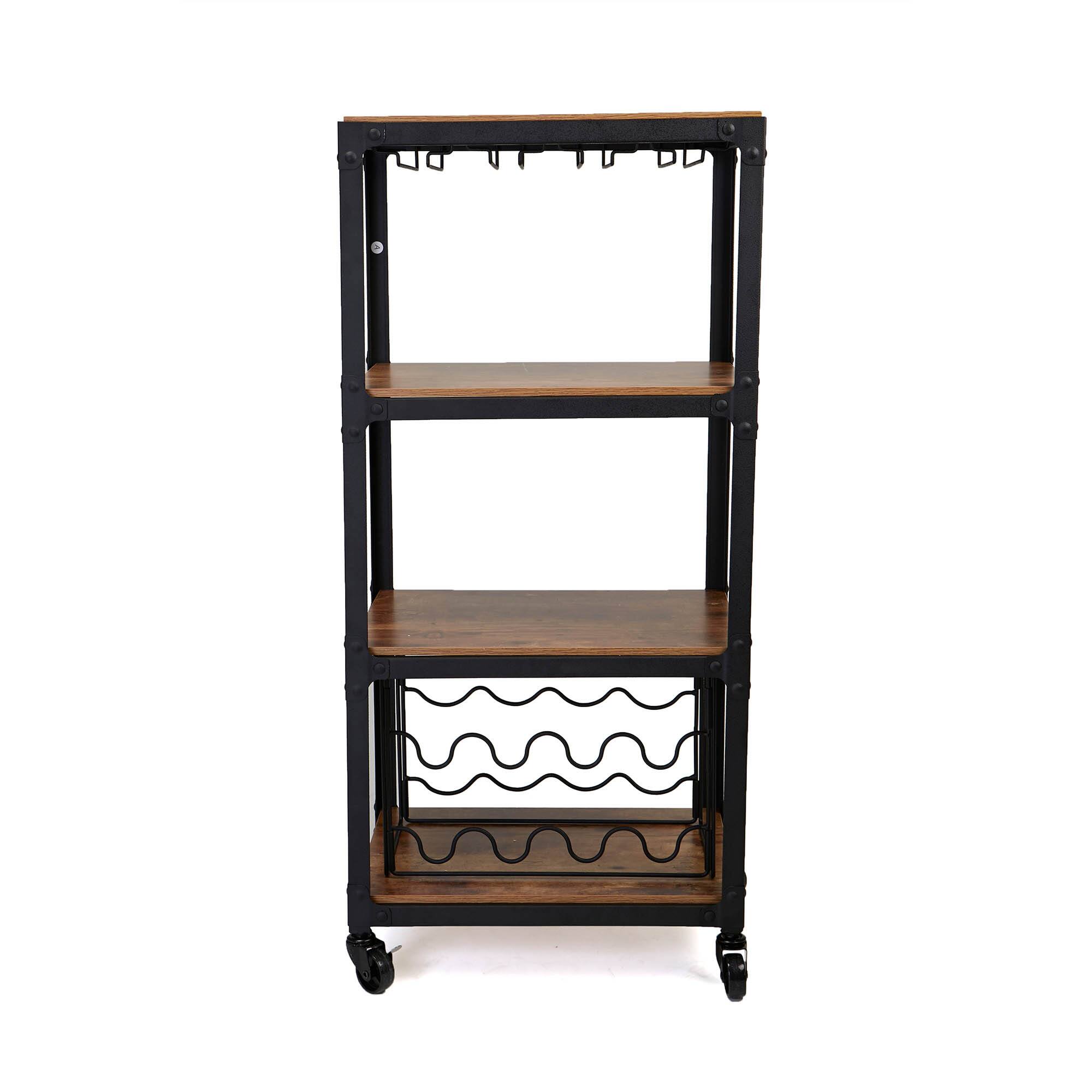 Mind Reader 39&#x22; 4-Tier Rolling Bar Cart