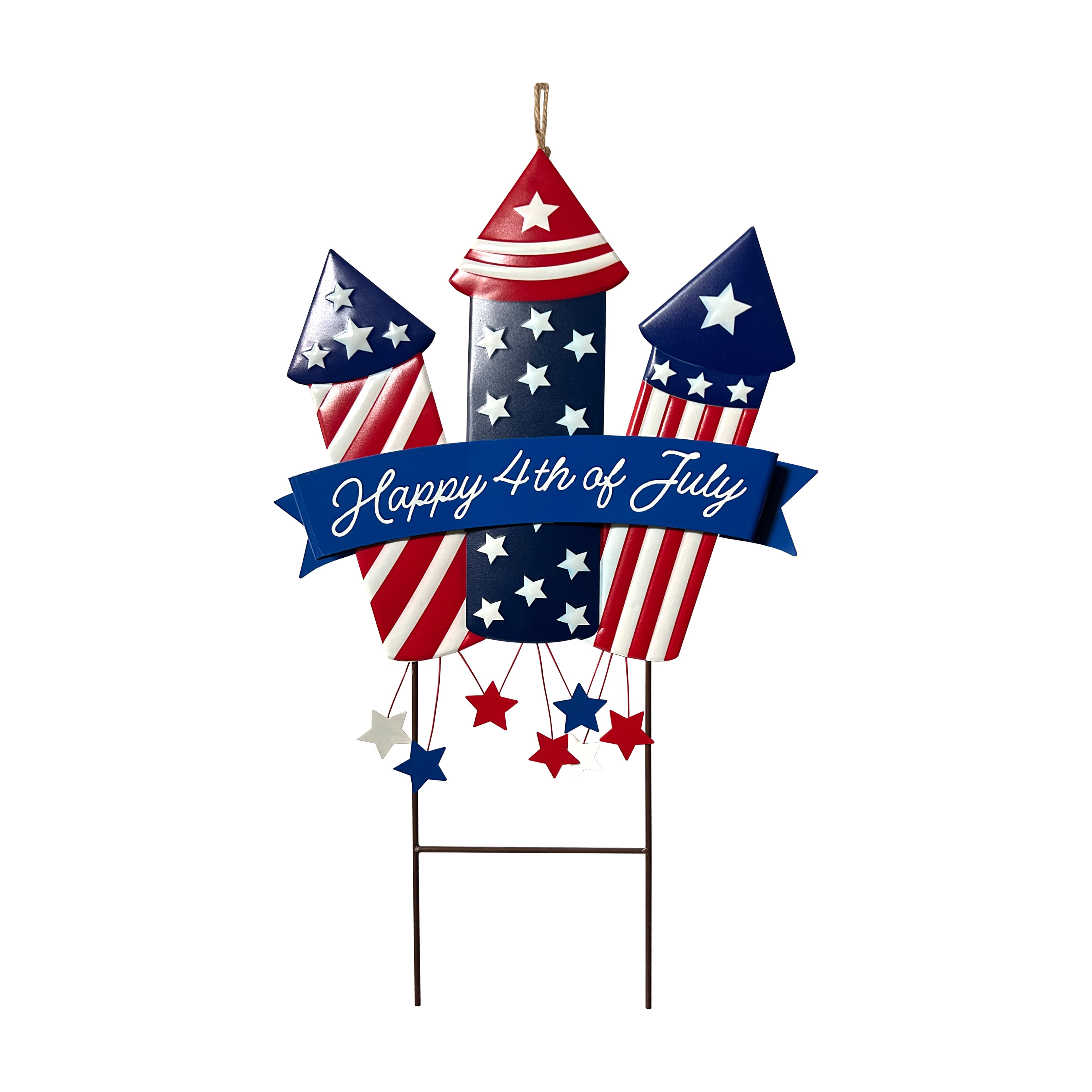 27.75&#x22; Happy 4th of July Fireworks Yard Stake by Celebrate It&#x2122;