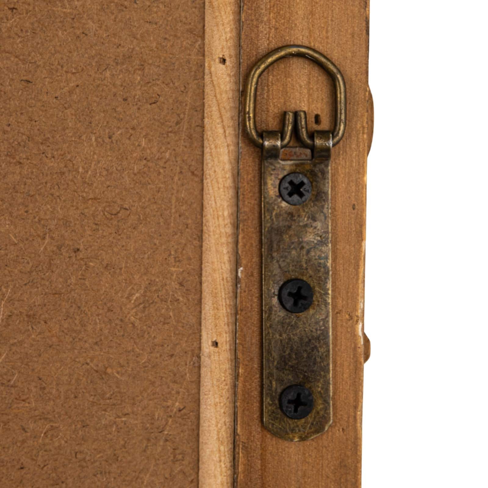 Hello Honey 30" x 43.25"  Distressed Pine Wood Beaded Dowel Wall Mirror