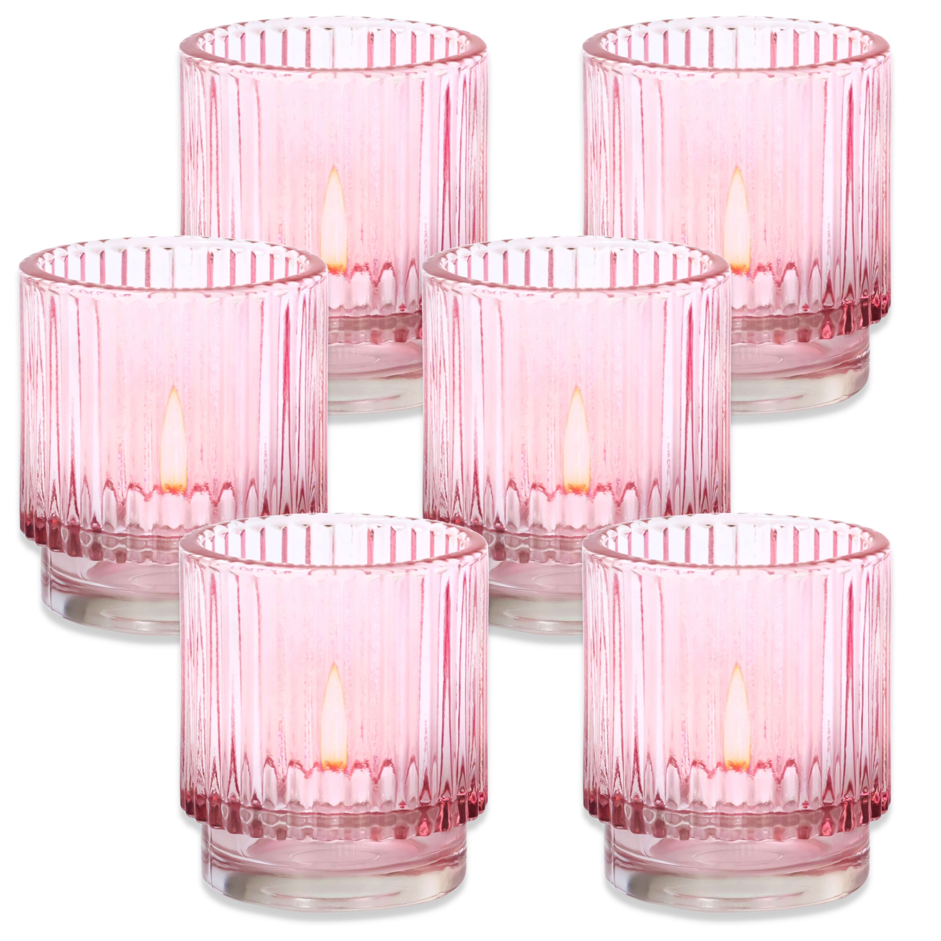 Kate Aspen® Ribbed Glass Votive Candle Holder Set