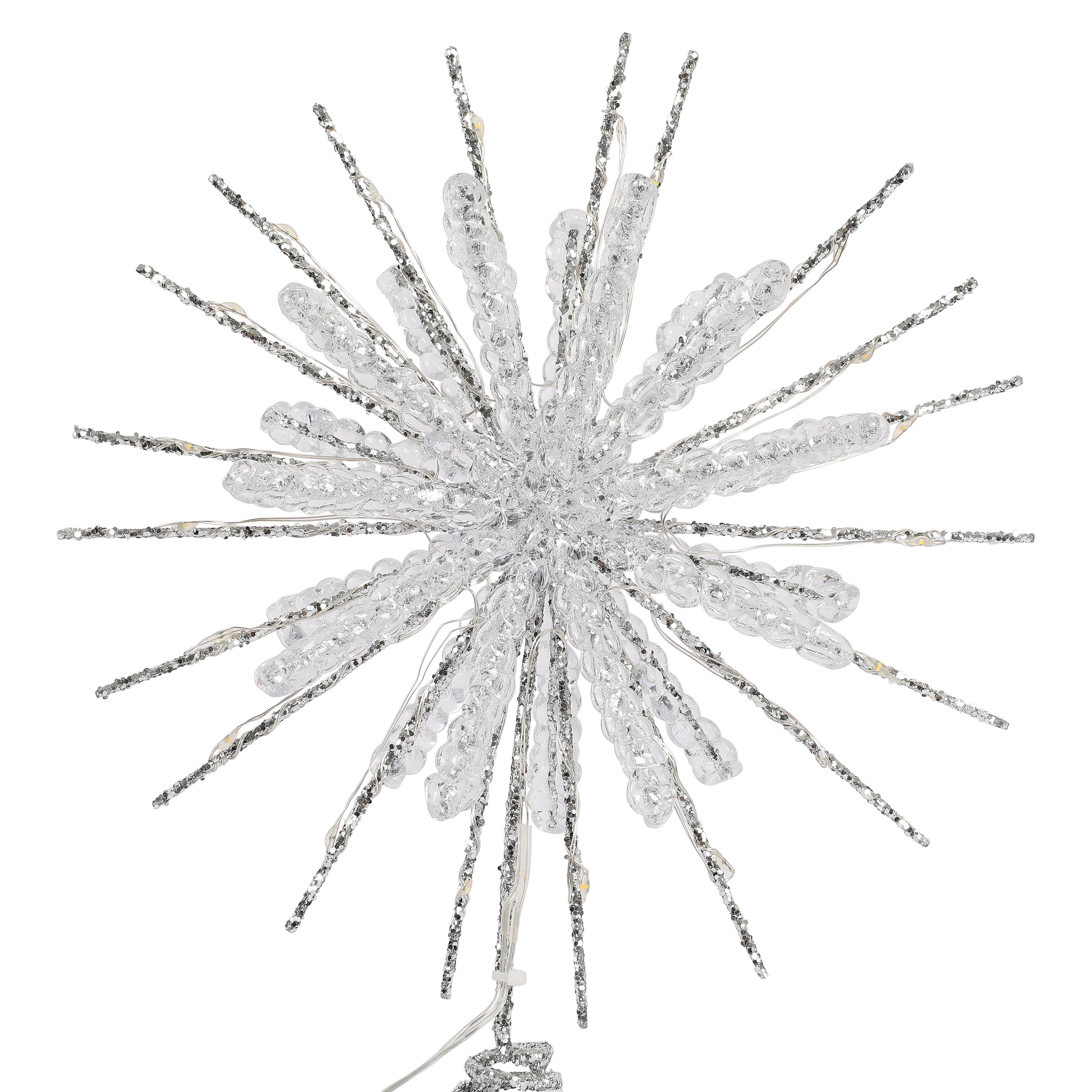 12&#x22; Silver Exploding Star Lighted Tree Topper by Ashland&#xAE;