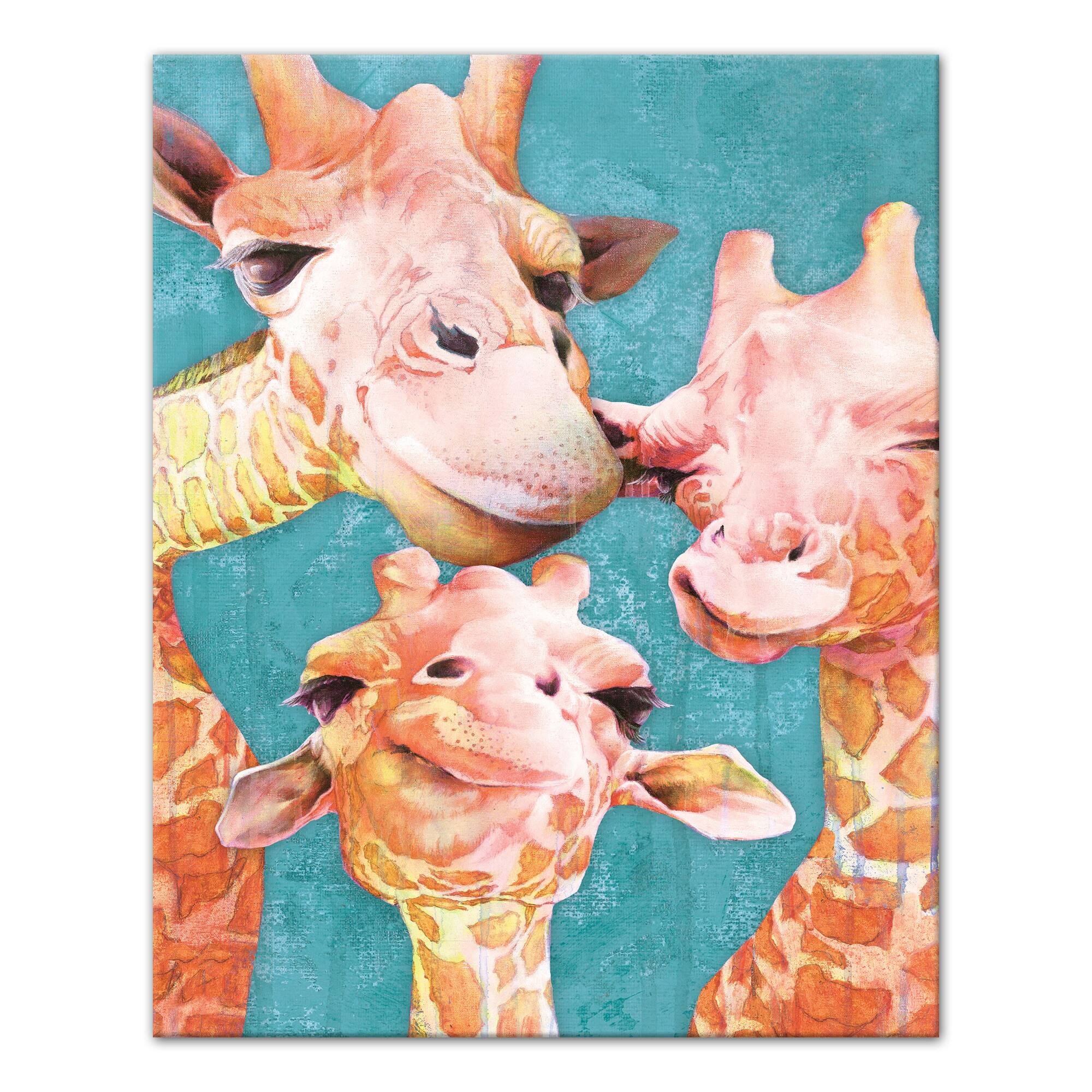 Giraffe Selfie 16" x 20" Canvas Wall Art