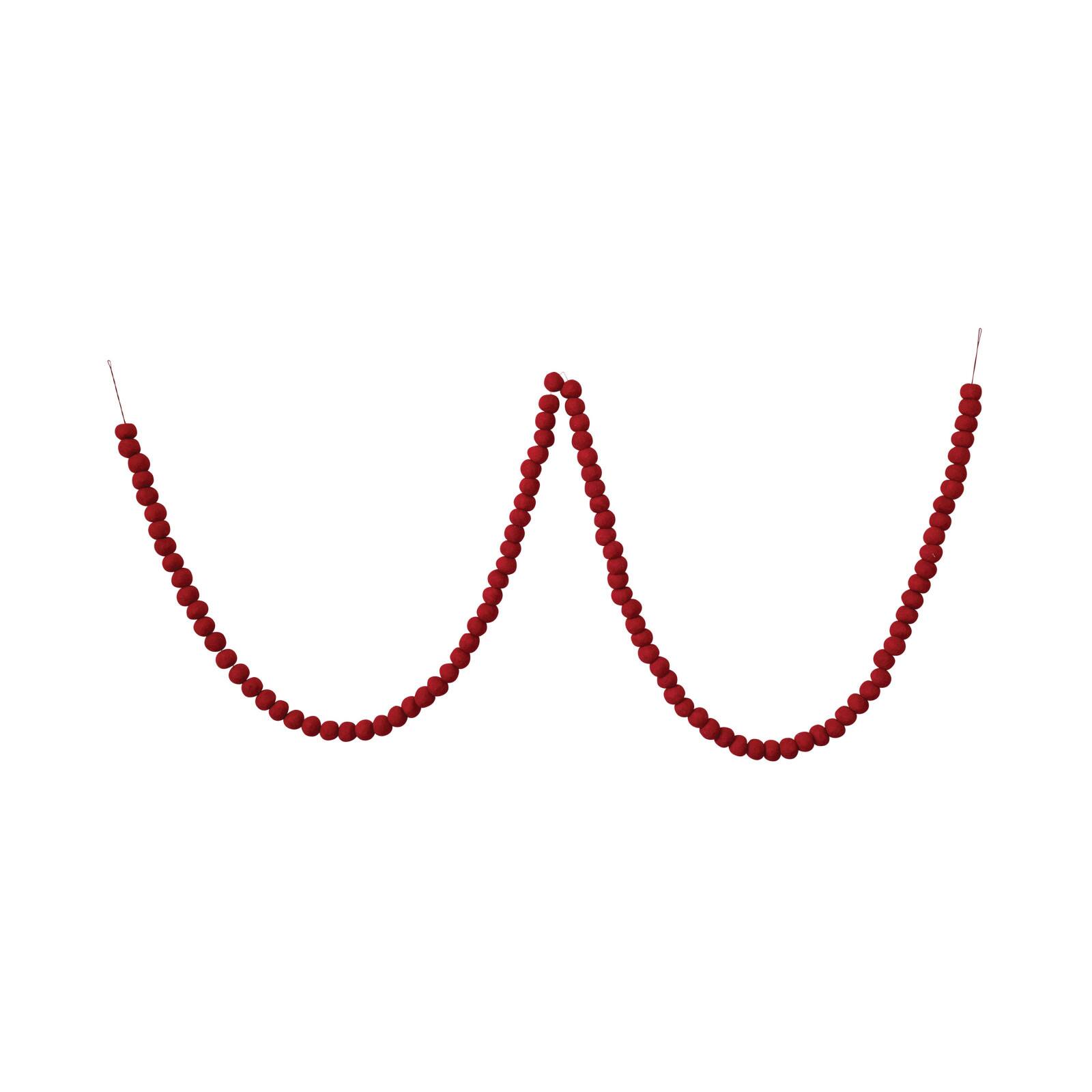 Hello Honey&#xAE; 12ft. Handmade Wool Felt Ball Garland in Printed Drawstring Bag