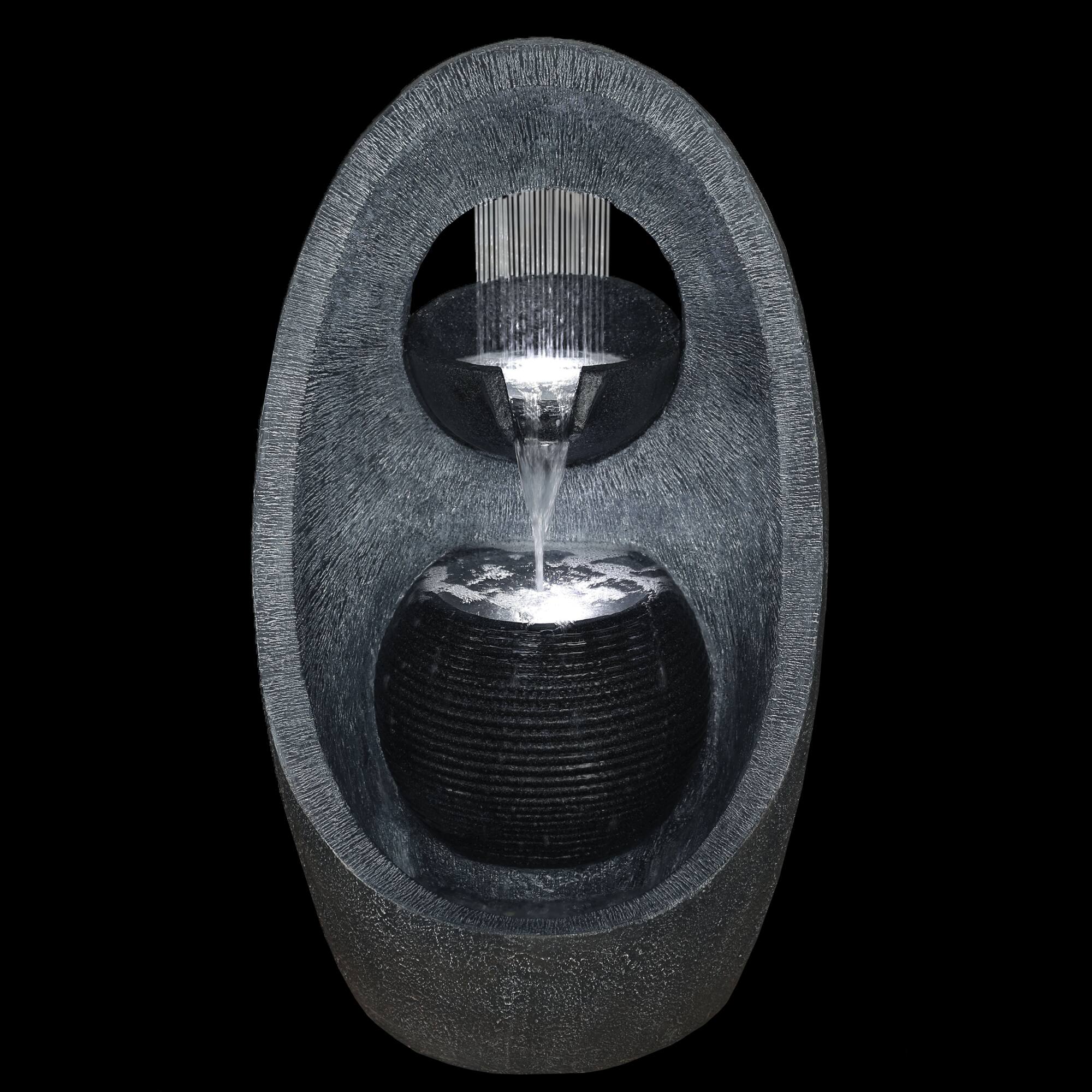 30&#x22; LED Modern Style Outdoor Garden Water Fountain