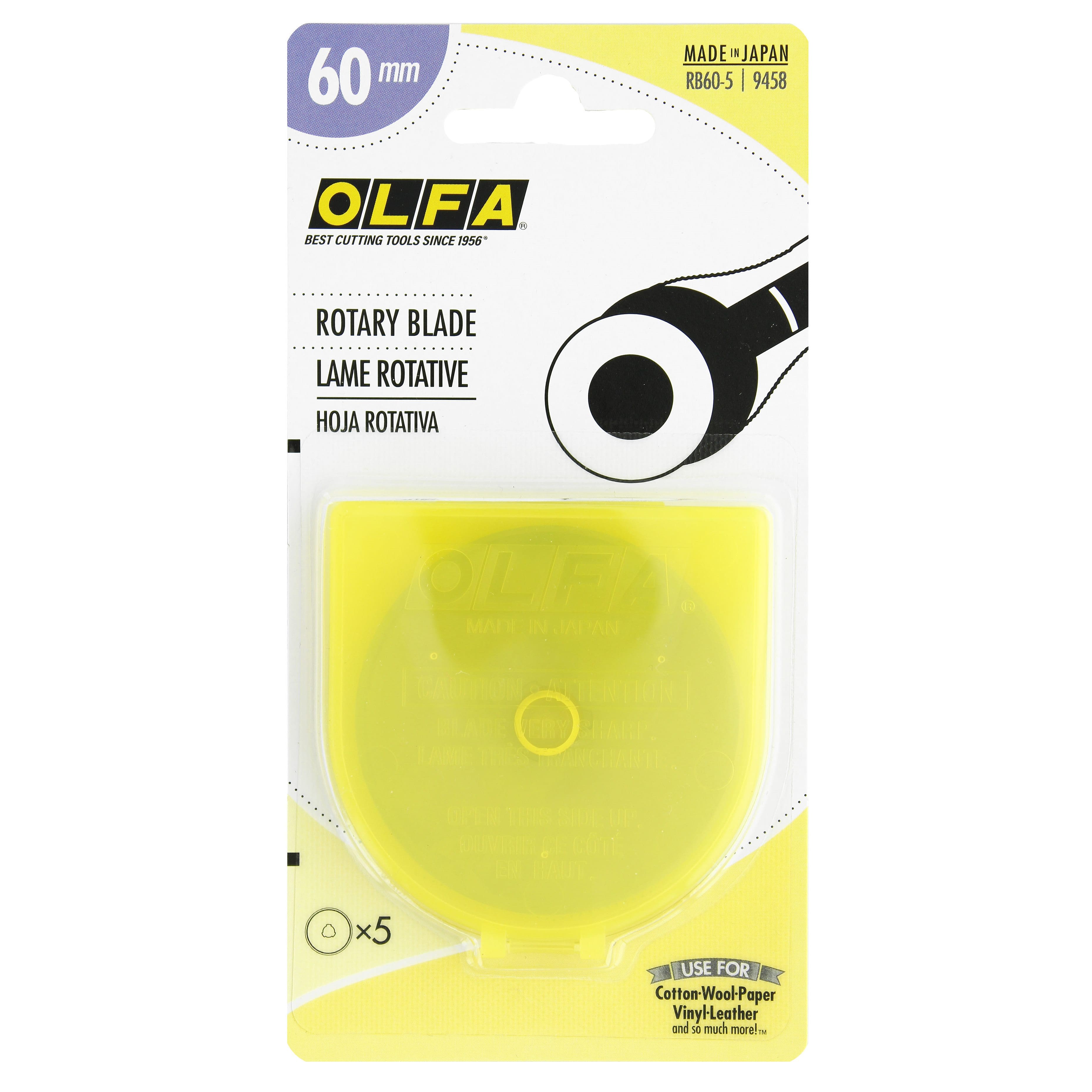Olfa 60mm Rotary Blades, 5ct.