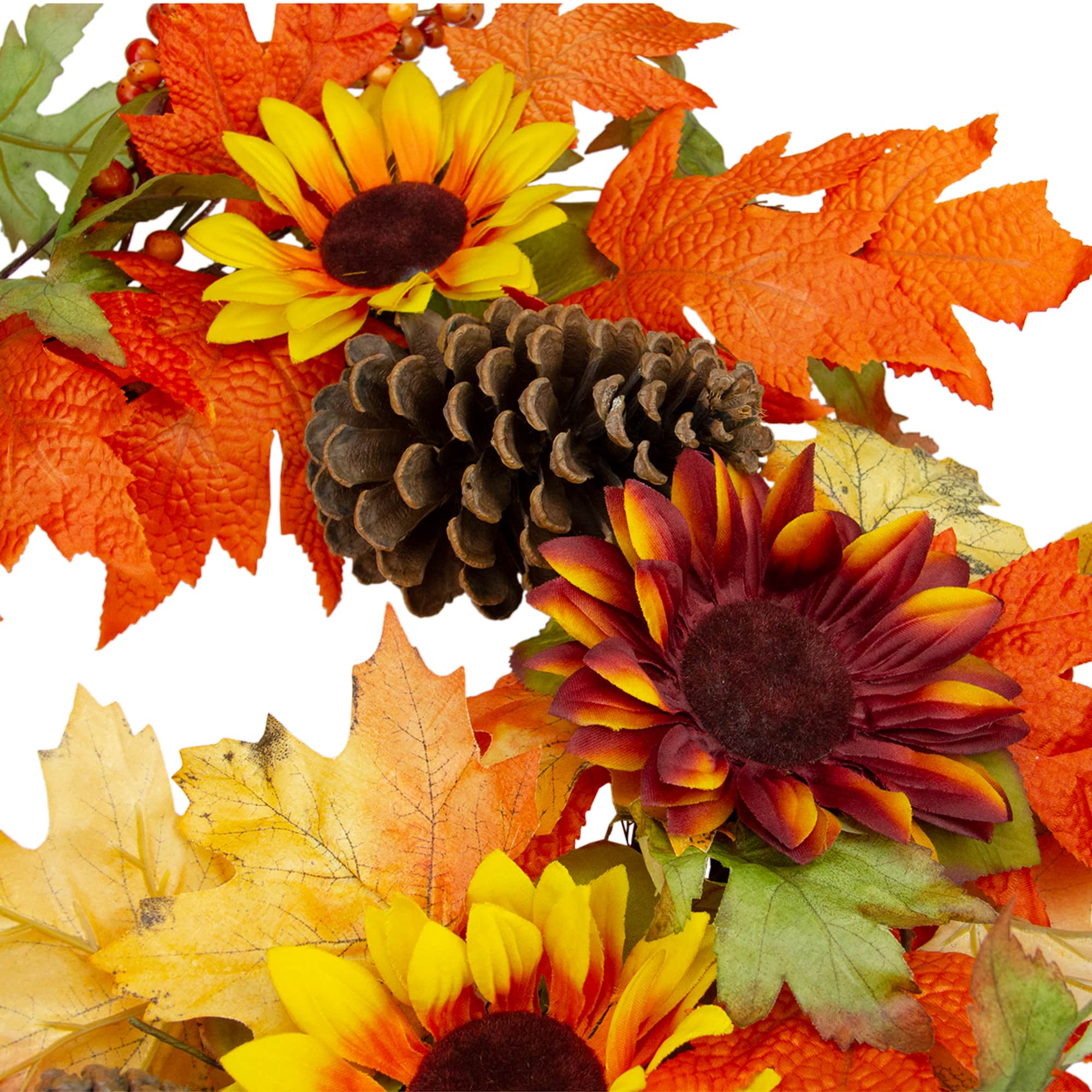 24&#x22; Sunflower &#x26; Pinecone Fall Wreath