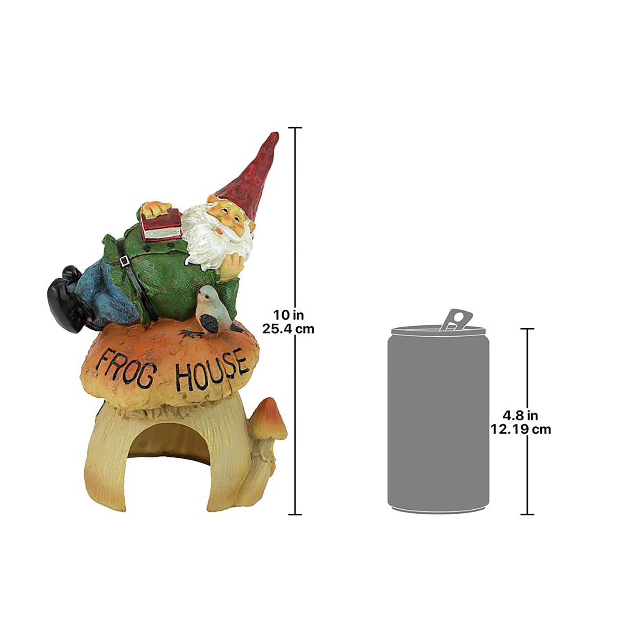 Design Toscano 10&#x22; Gnome Frog House Garden Statue
