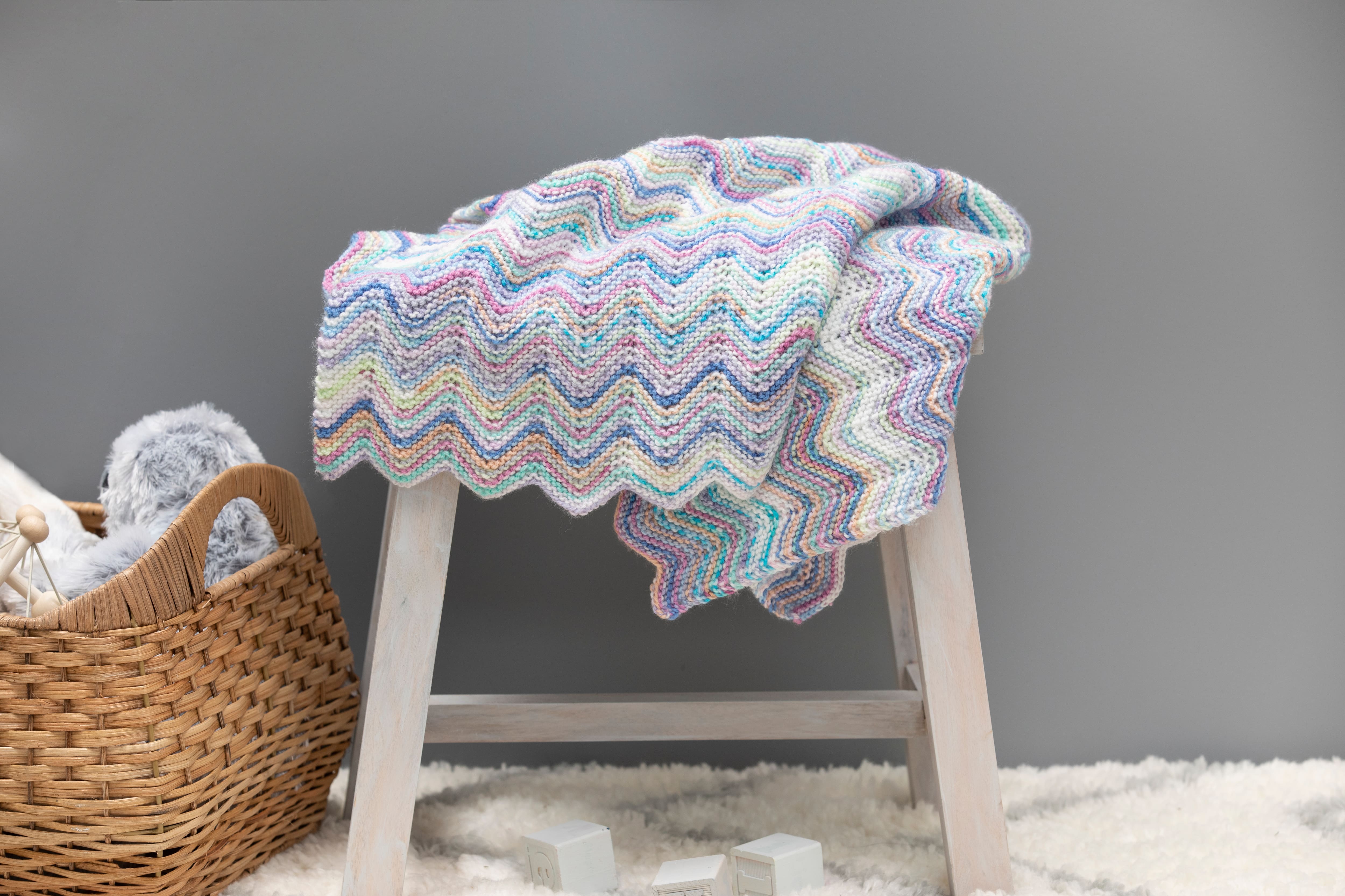 Loops & Threads® Cosy Baby™ Knit Chevron Baby Blanket