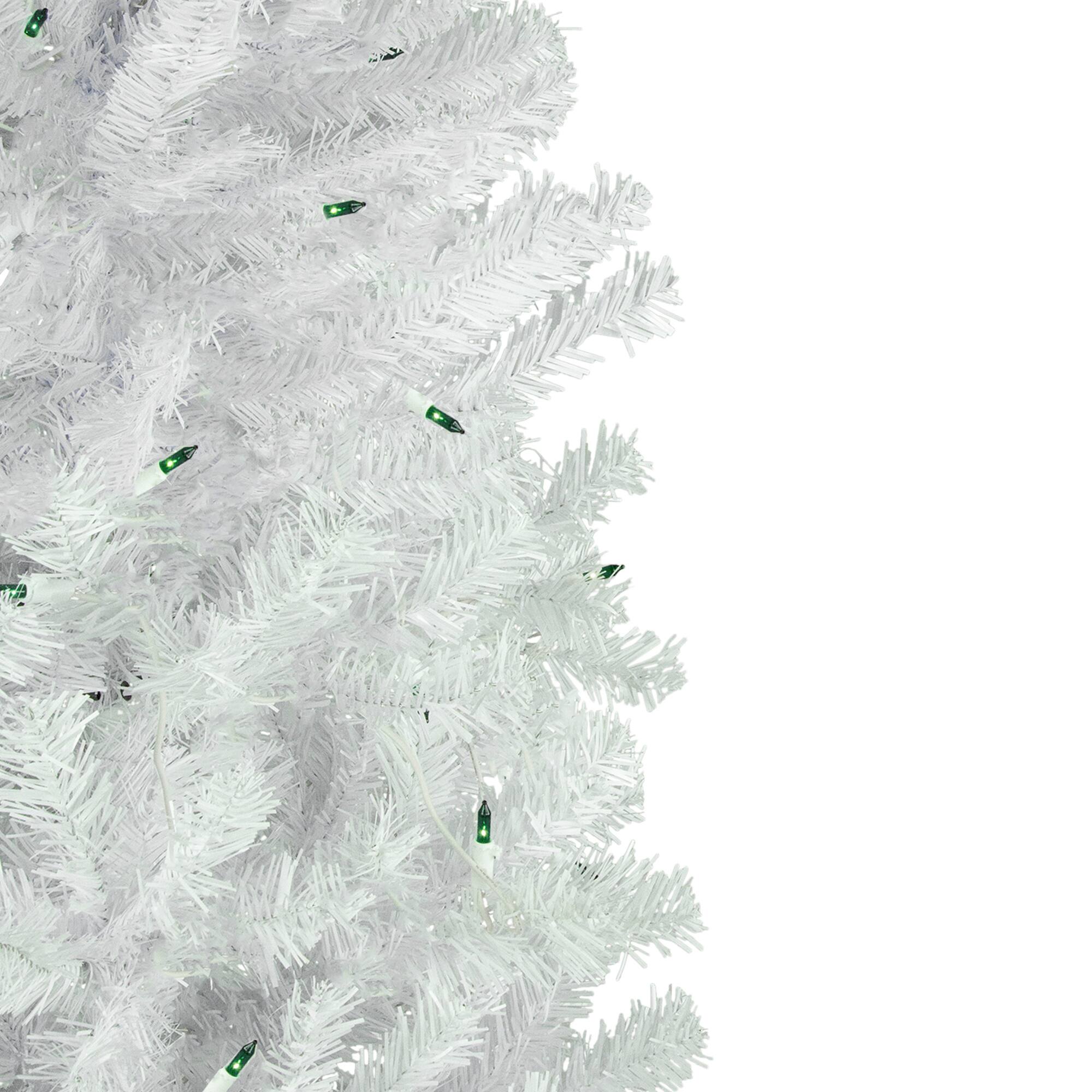 6.5ft. Pre-Lit Woodbury White Pine Artificial Christmas Tree, Green Lights