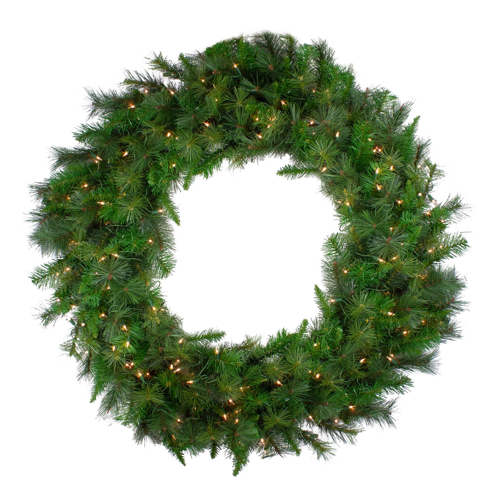 60&#x22; Pre-Lit LED Artificial Christmas Canyon Pine Wreath