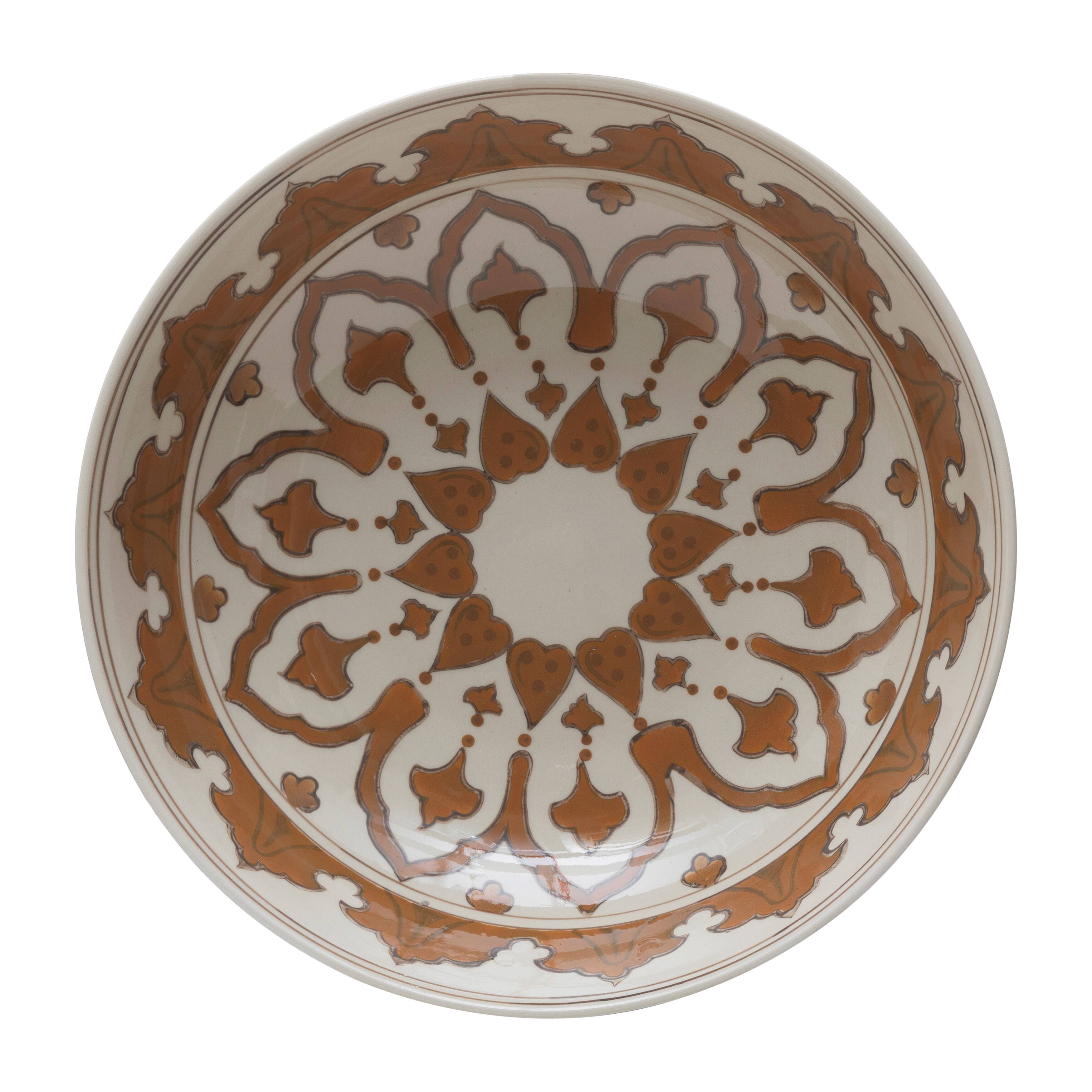 Hello Honey&#xAE; 14&#x22; Hand Painted Ceramic Serving Bowl