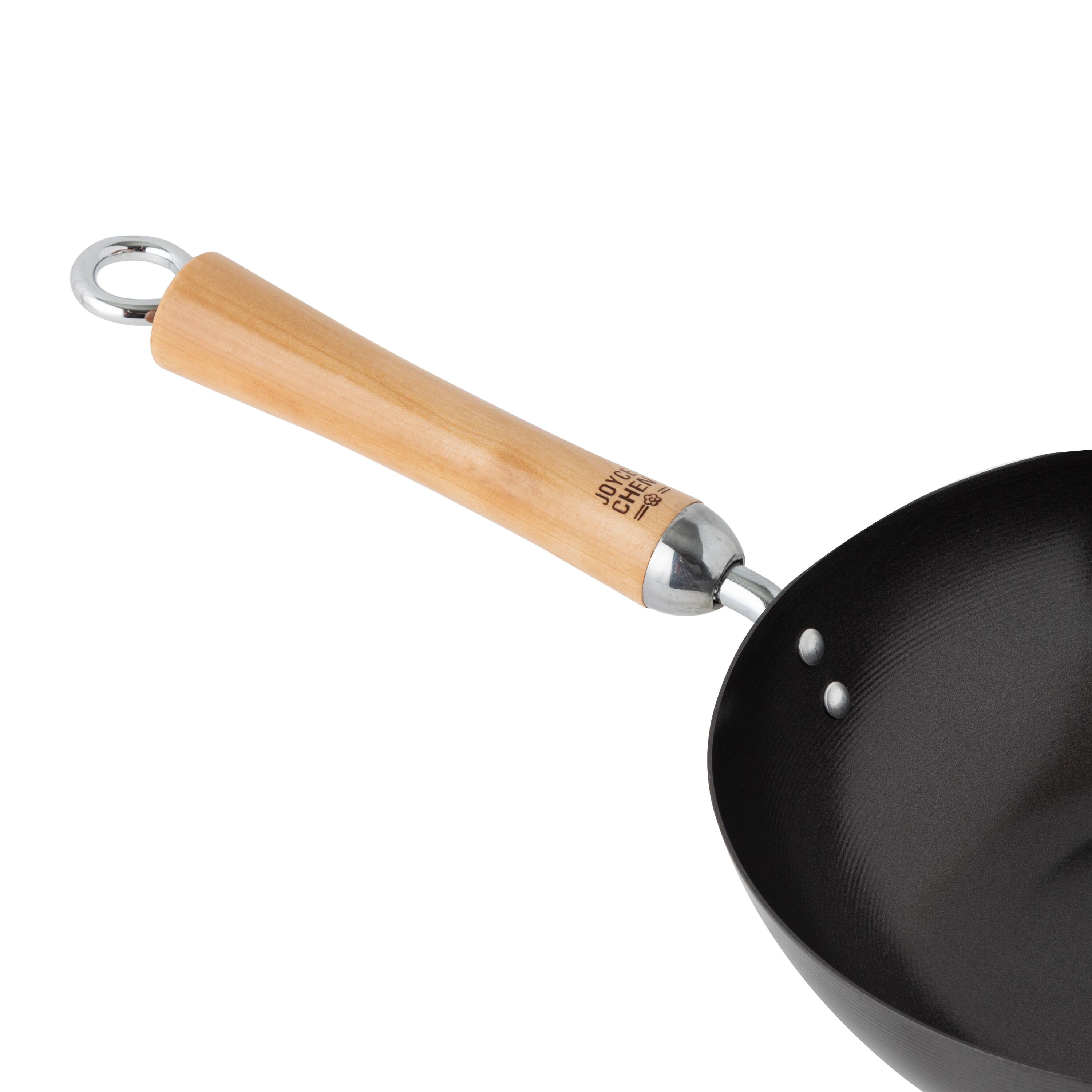 Joyce Chen 9.5" Carbon Steel Nonstick Stir Fry Pan with Birch Handle