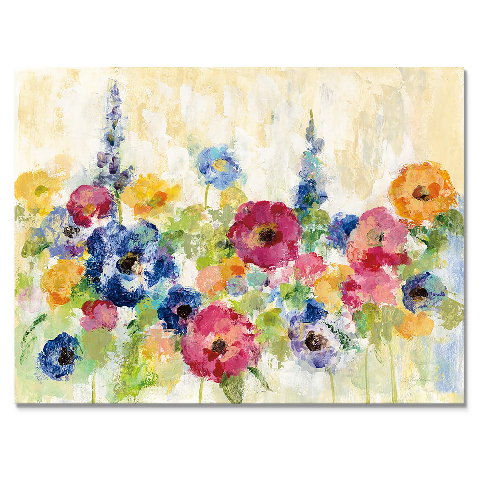 Designart - Sunshine Field Flowers - Cottage Canvas Wall Art