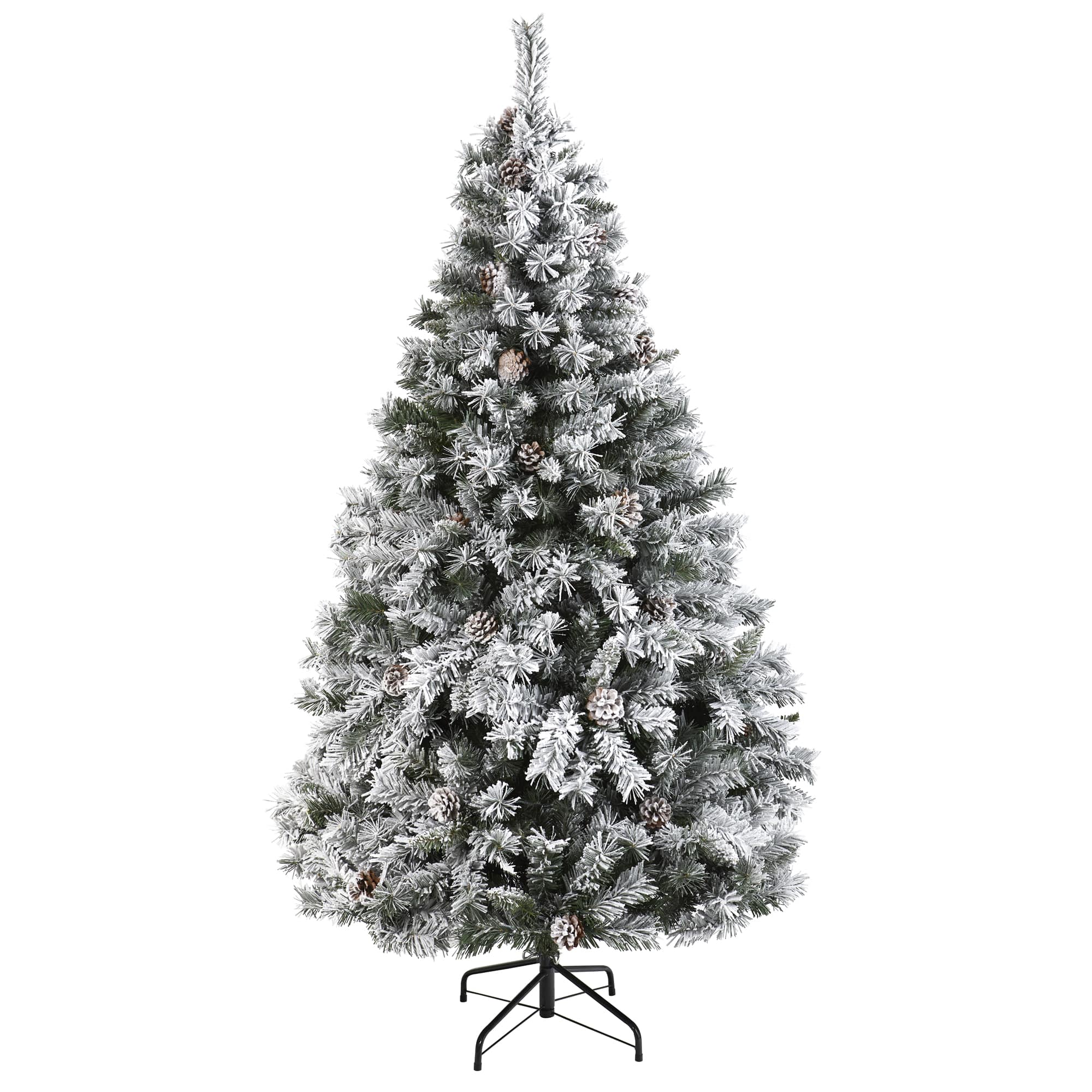 6ft. Unlit Flocked White River Mountain Pine & Pinecones Artificial Christmas Tree