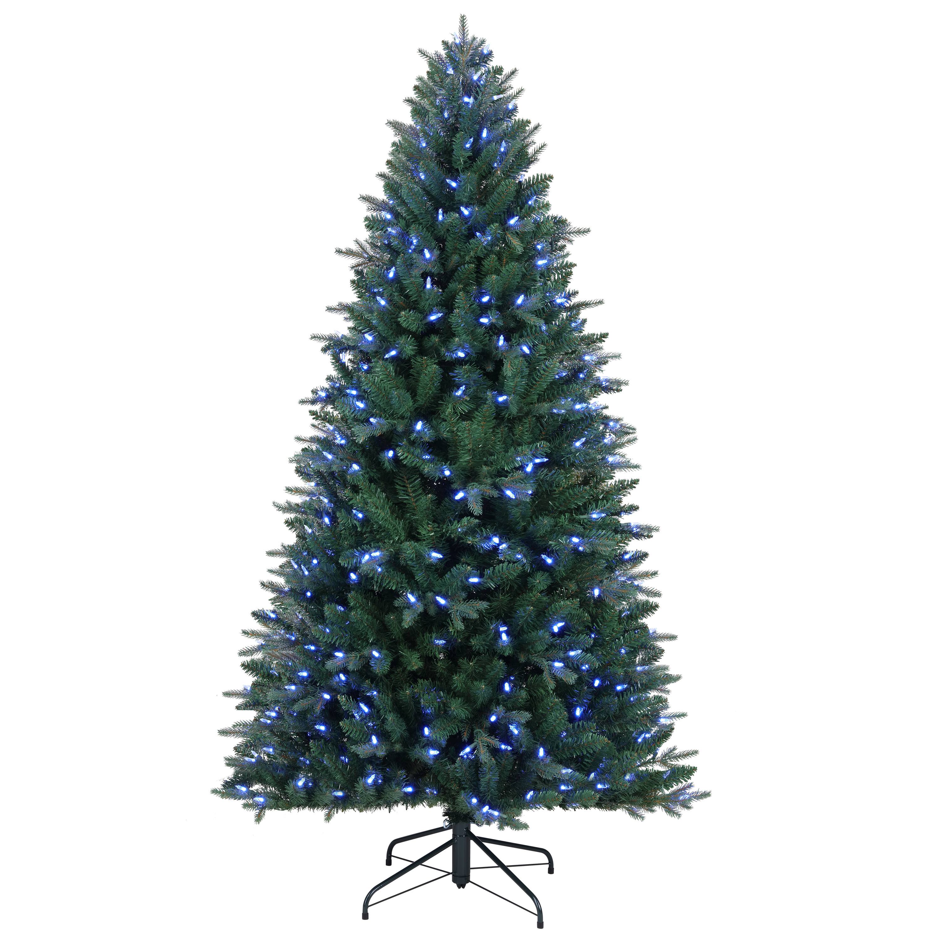 6.5ft. Pre-Lit Alexa Enabled Mountain Fir Artificial Christmas Tree, Multicolor LED Lights