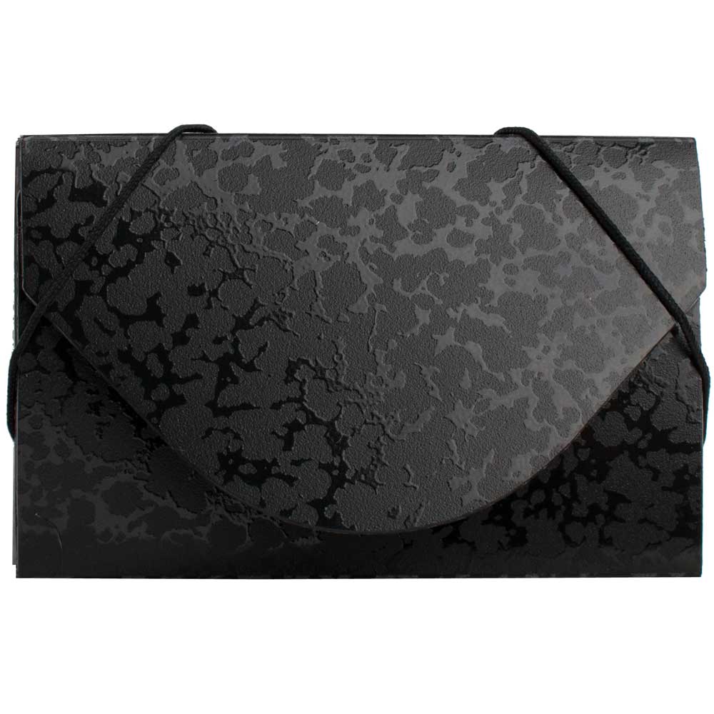 JAM Paper Black on Black Composition Plastic Business Card Holder Case