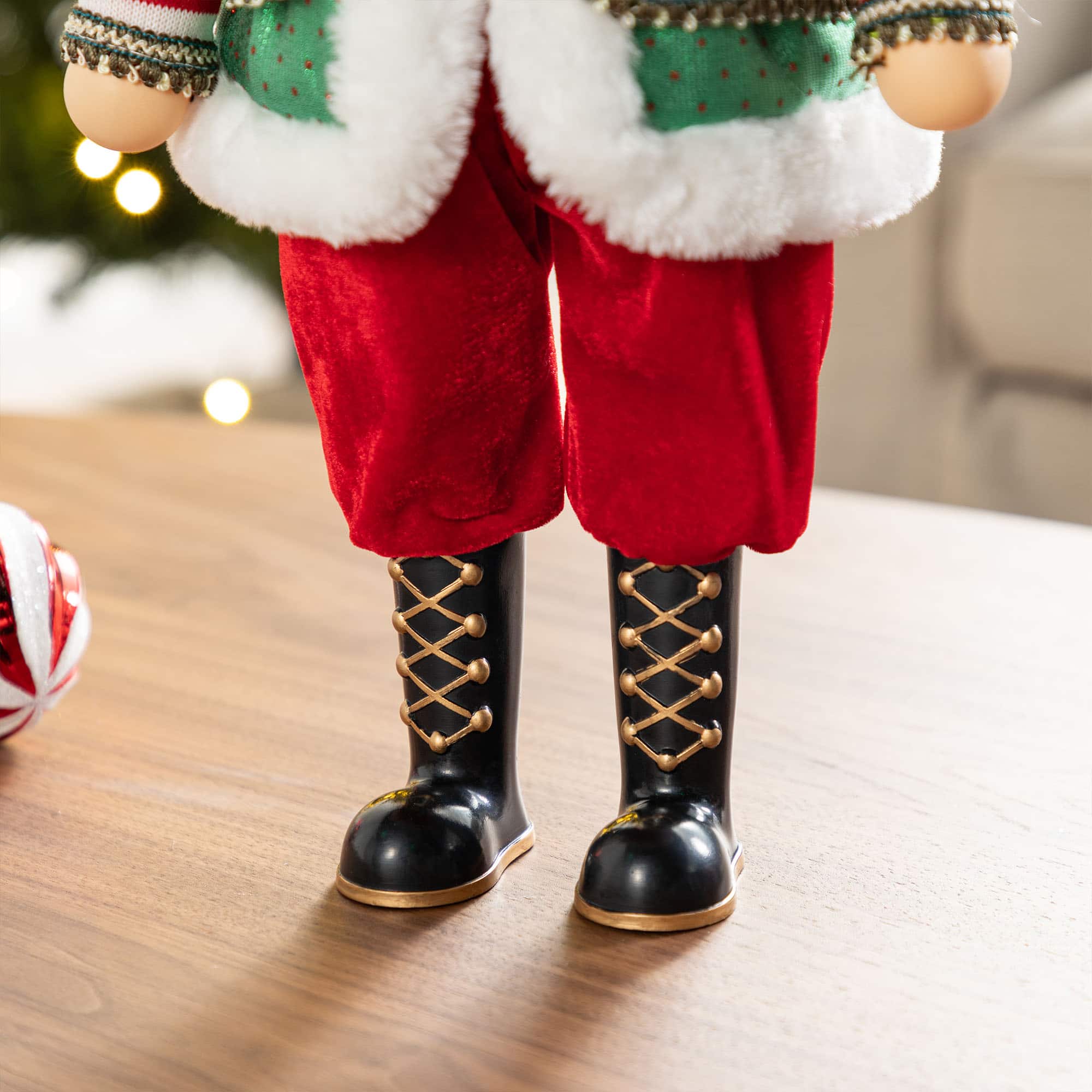 Glitzhome&#xAE; 20&#x22;H Faux Fur Christmas Nutcracker Figurine