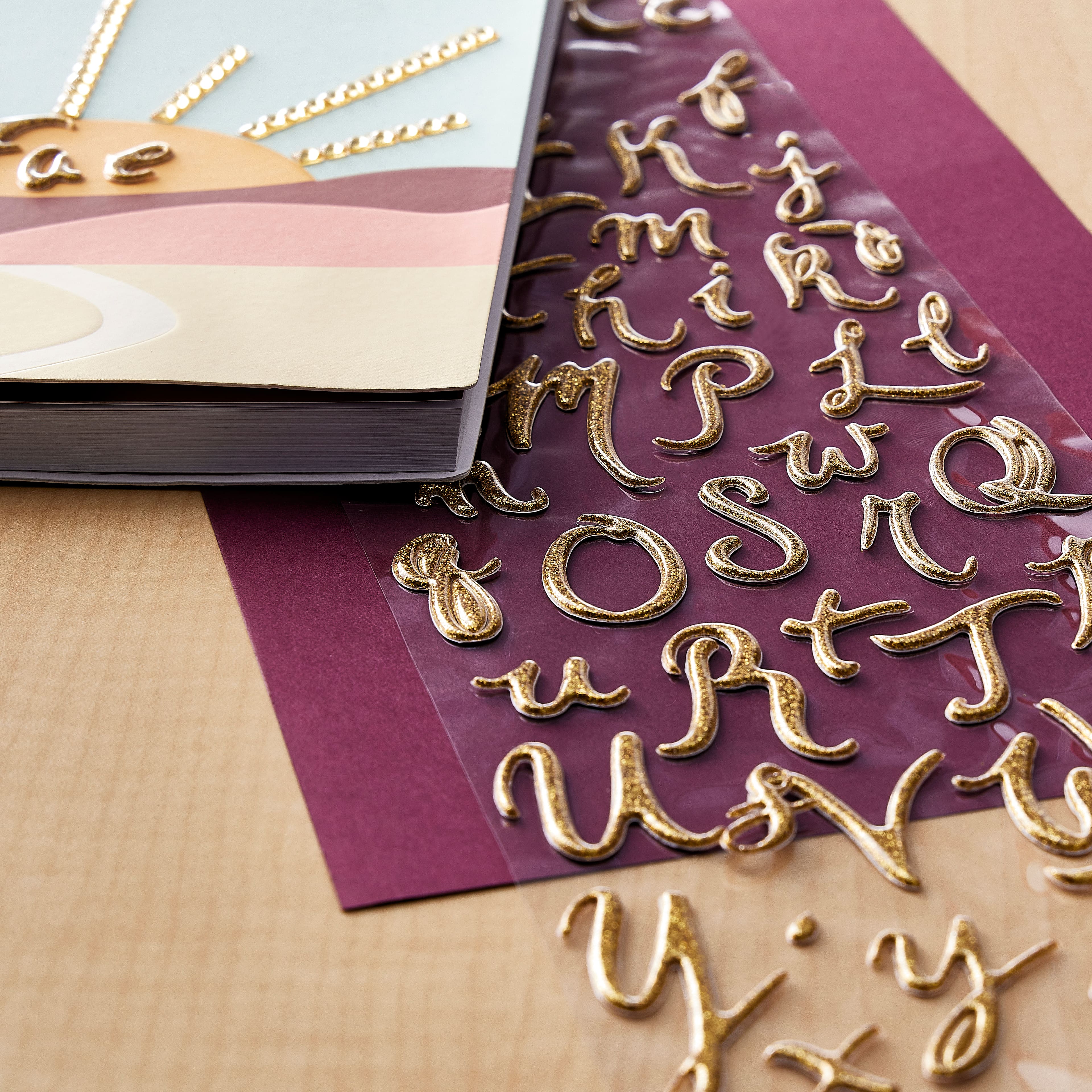 Gold Glitter Puffy Alphabet Stickers by Recollections™