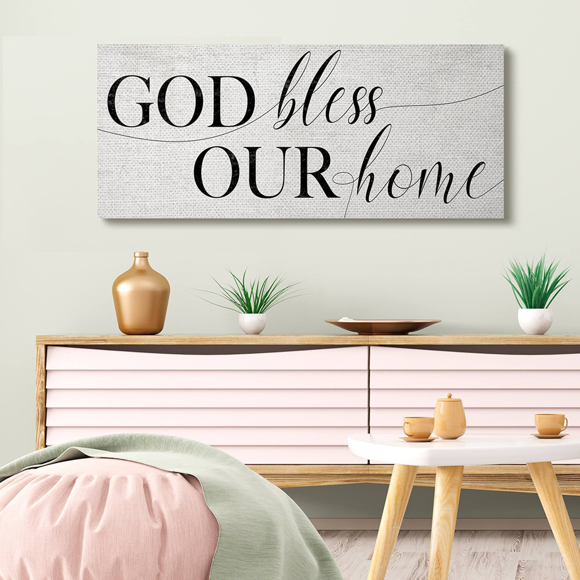 Stupell Industries God Bless Our Home Canvas Wall Art