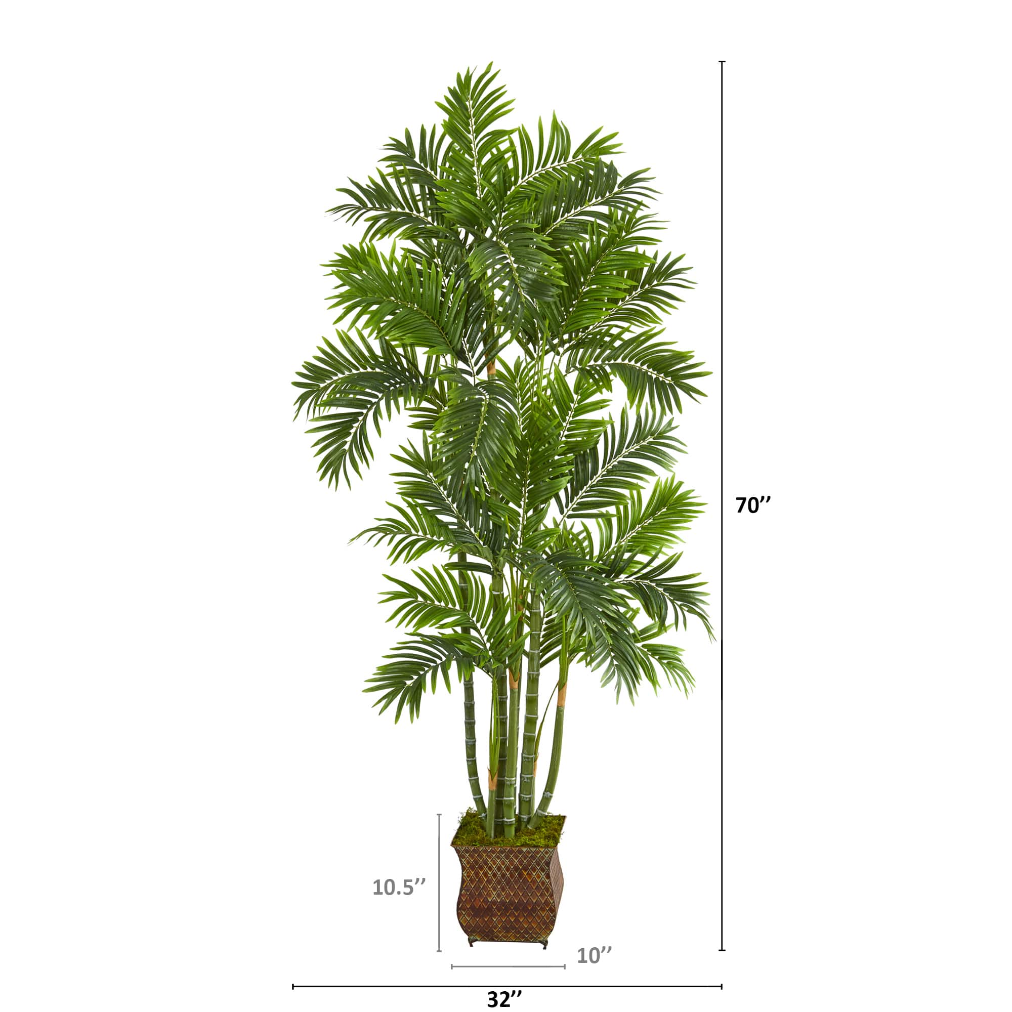 5.5ft. Areca Palm Tree in Metal Planter