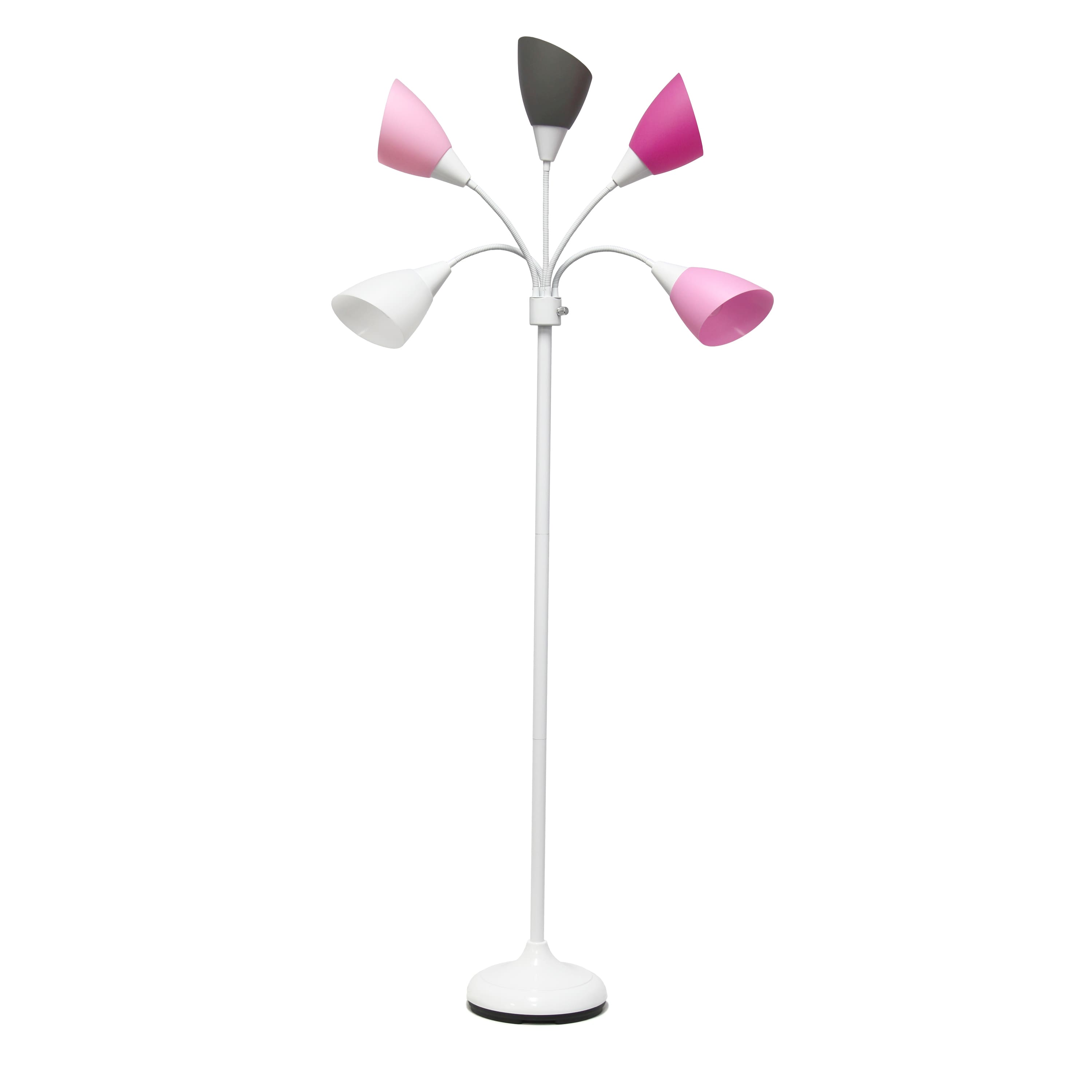 Simple Designs&#x2122; 5.6ft. 5-Light Gooseneck White Floor Lamp