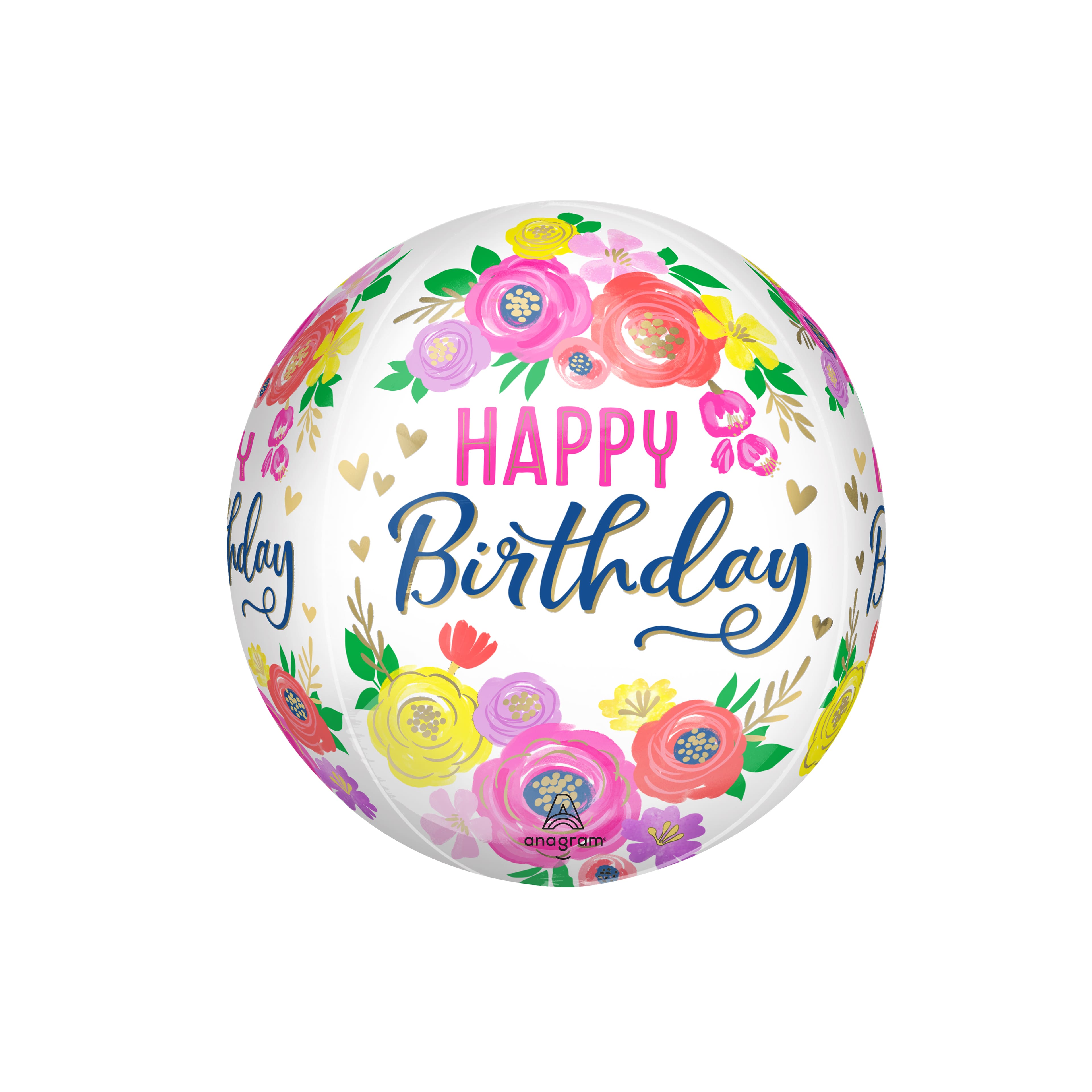 Orbz® 16" Floral Birthday Foil Balloon