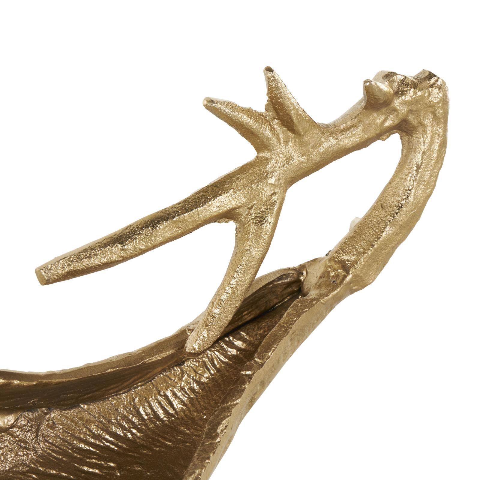 27" Gold Aluminum Metal Leaf Textured Decorative Bowl