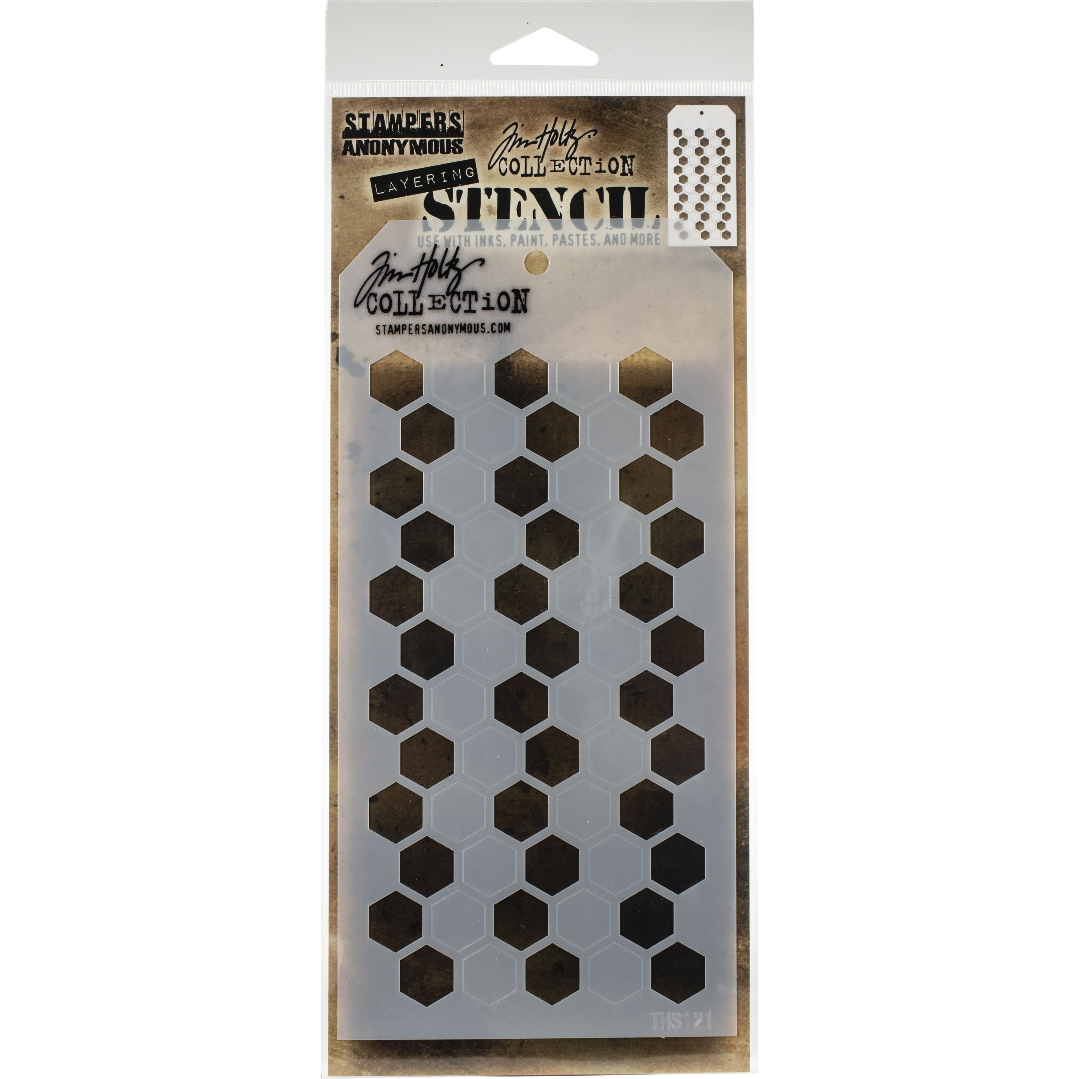 Stampers Anonymous Tim Holtz&#xAE; Shifter Hex Layered Stencil, 4&#x22; x 8.5&#x22;
