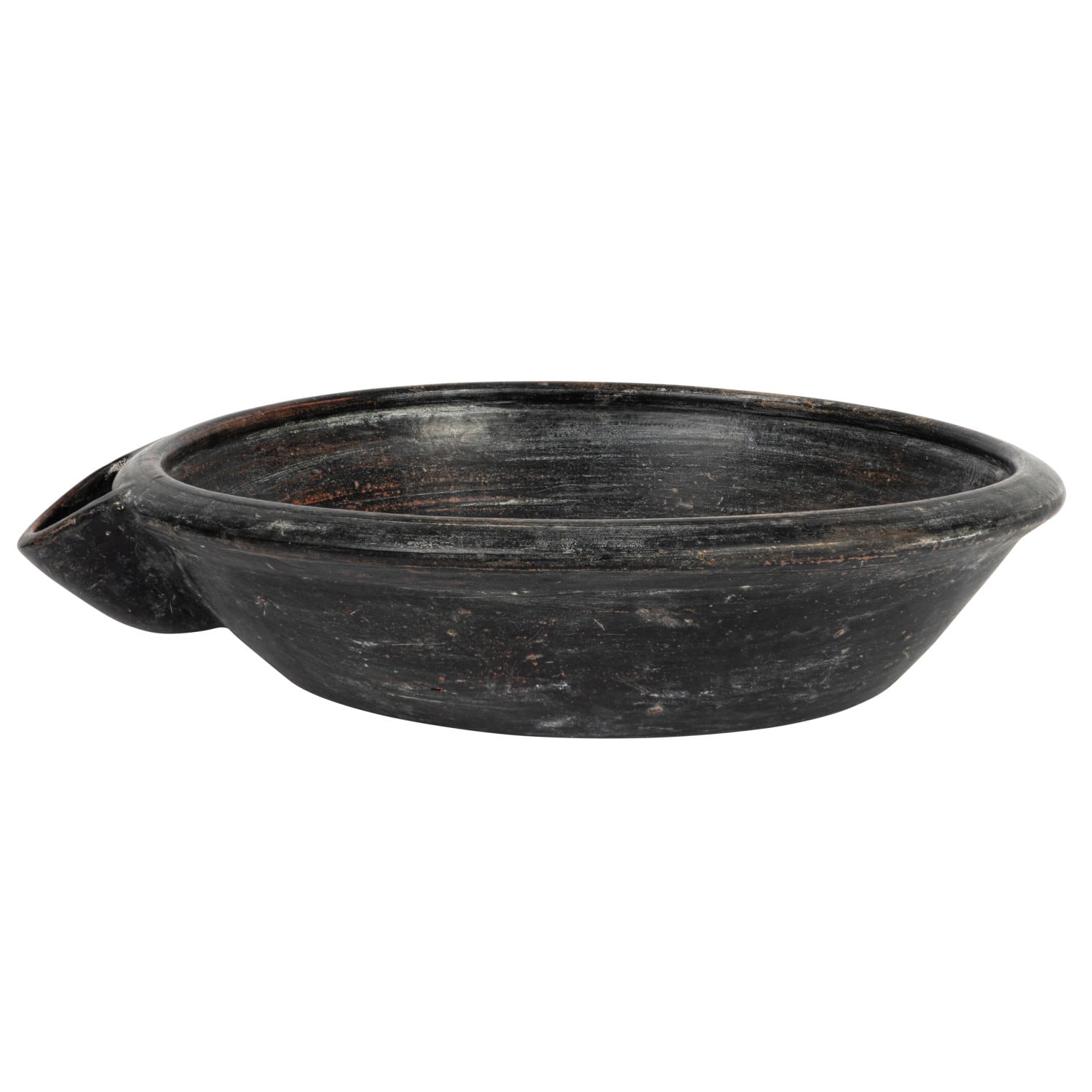 Hello Honey&#xAE; 22&#x22; Black Decorative Vintage Clay Bowl with Handle