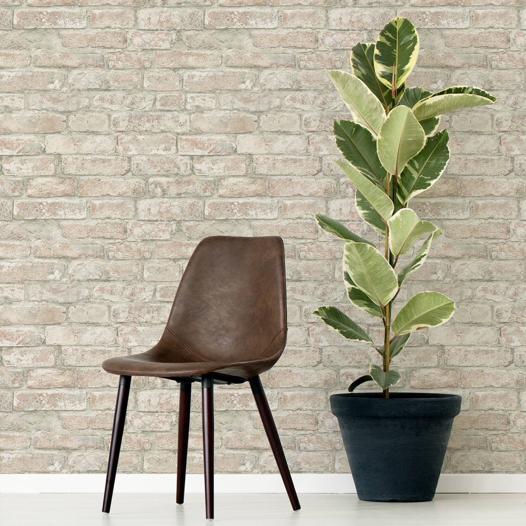 InHome White Washed Denver Brick Peel &#x26; Stick Wallpaper