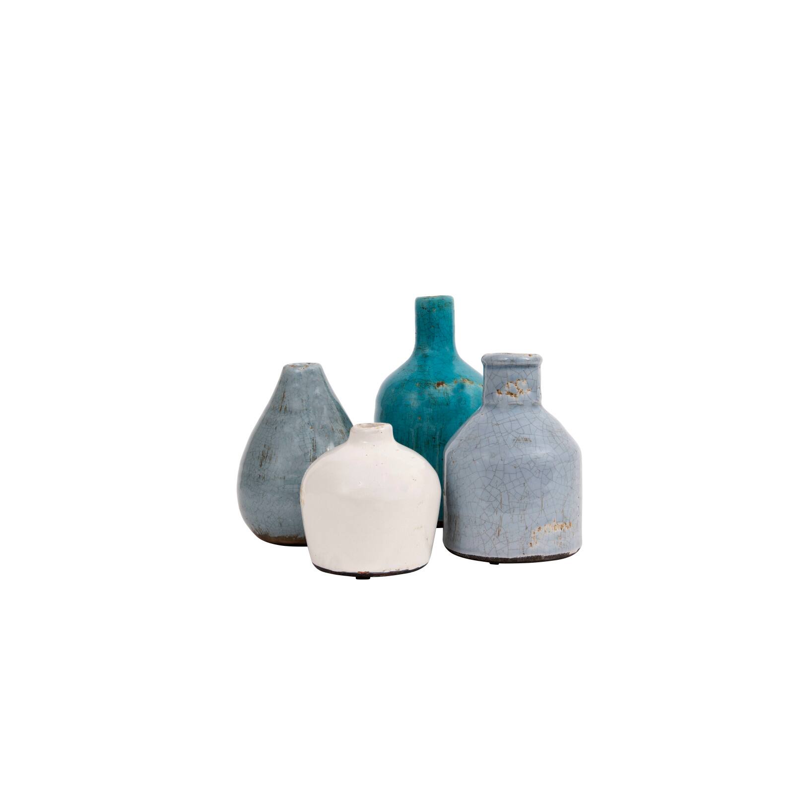 Hello Honey® Blue & Ivory Round Stoneware Vases Set